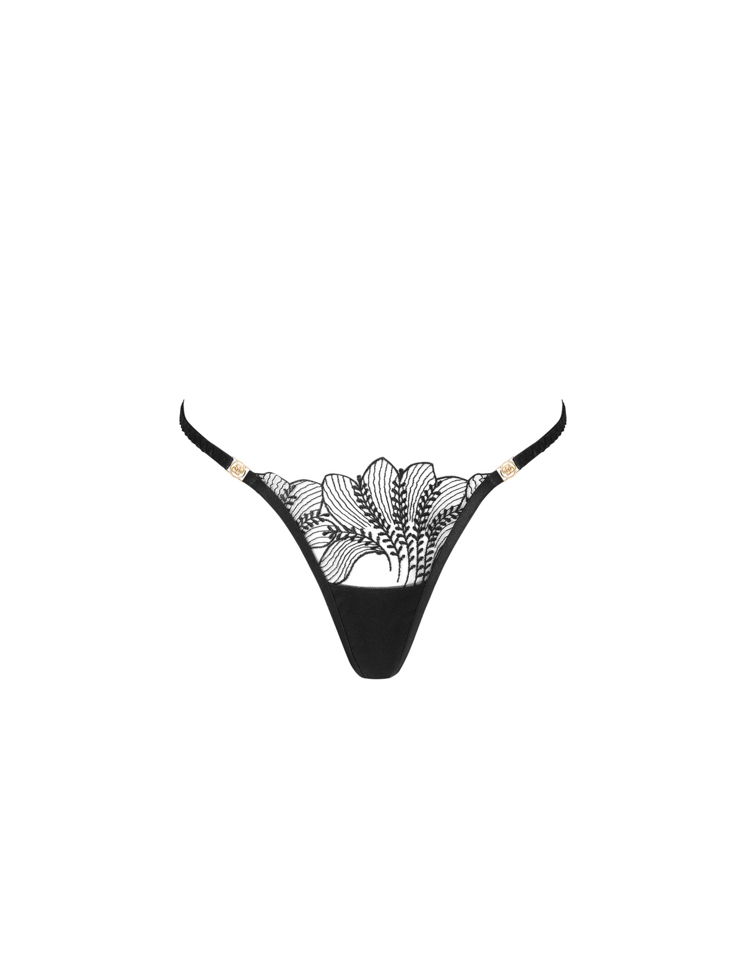 Sadiya Embroidered Sheer Thong 2 of 5