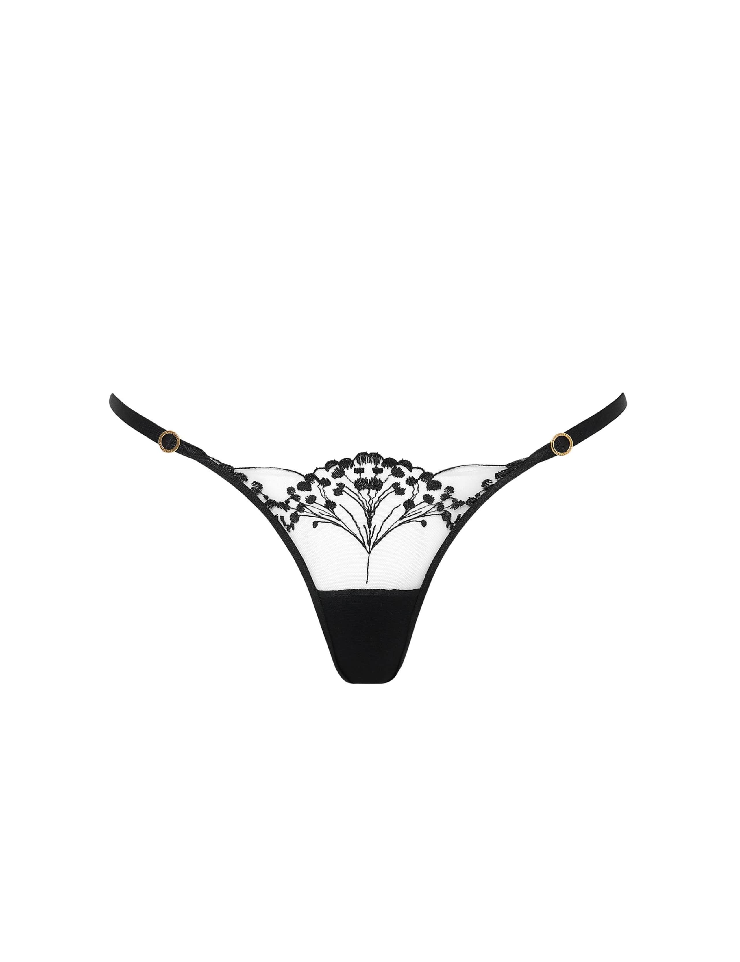 Marisa Embroidered Sheer Thong 2 of 4