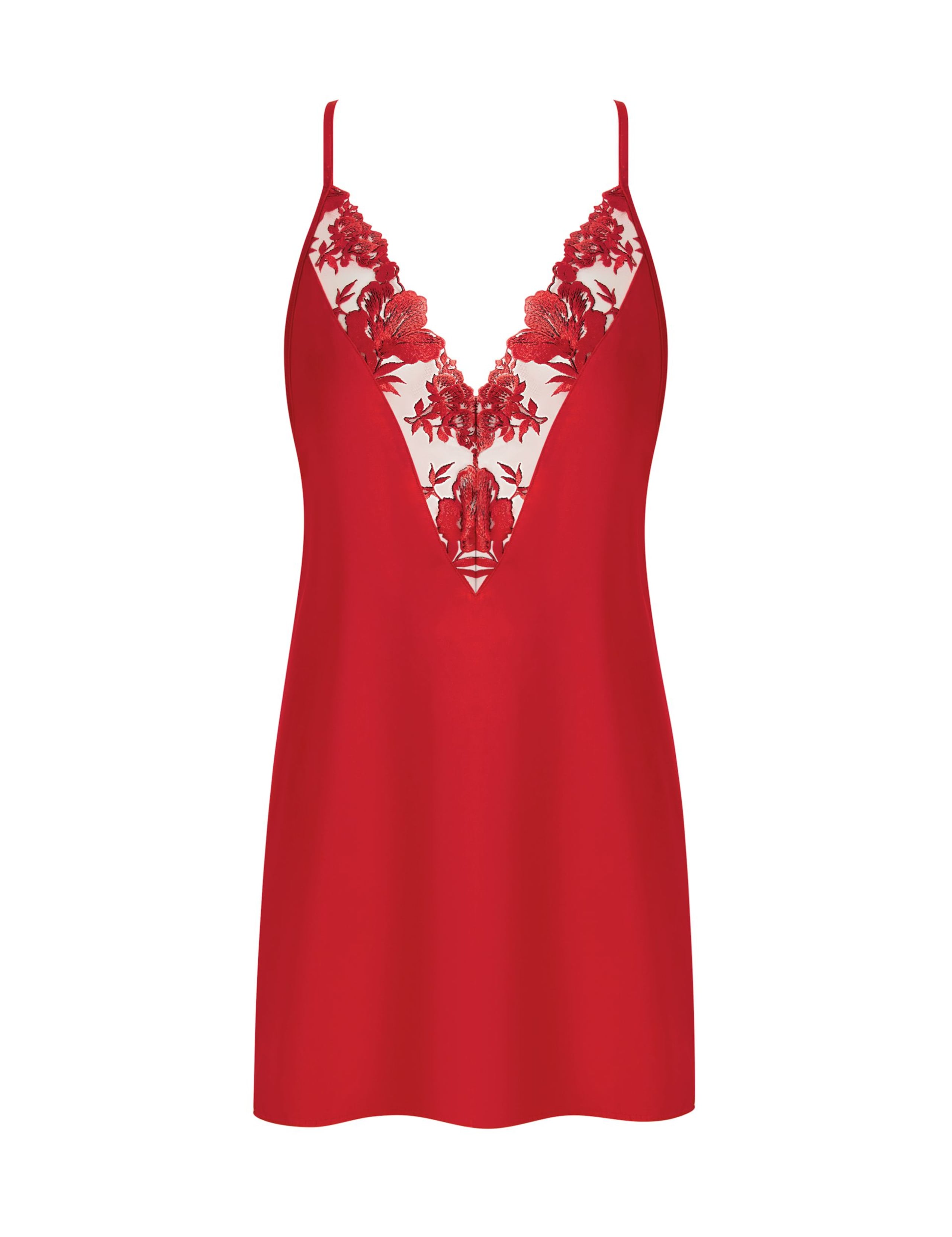 Lavanya Embroidered Trim Satin Chemise 2 of 5
