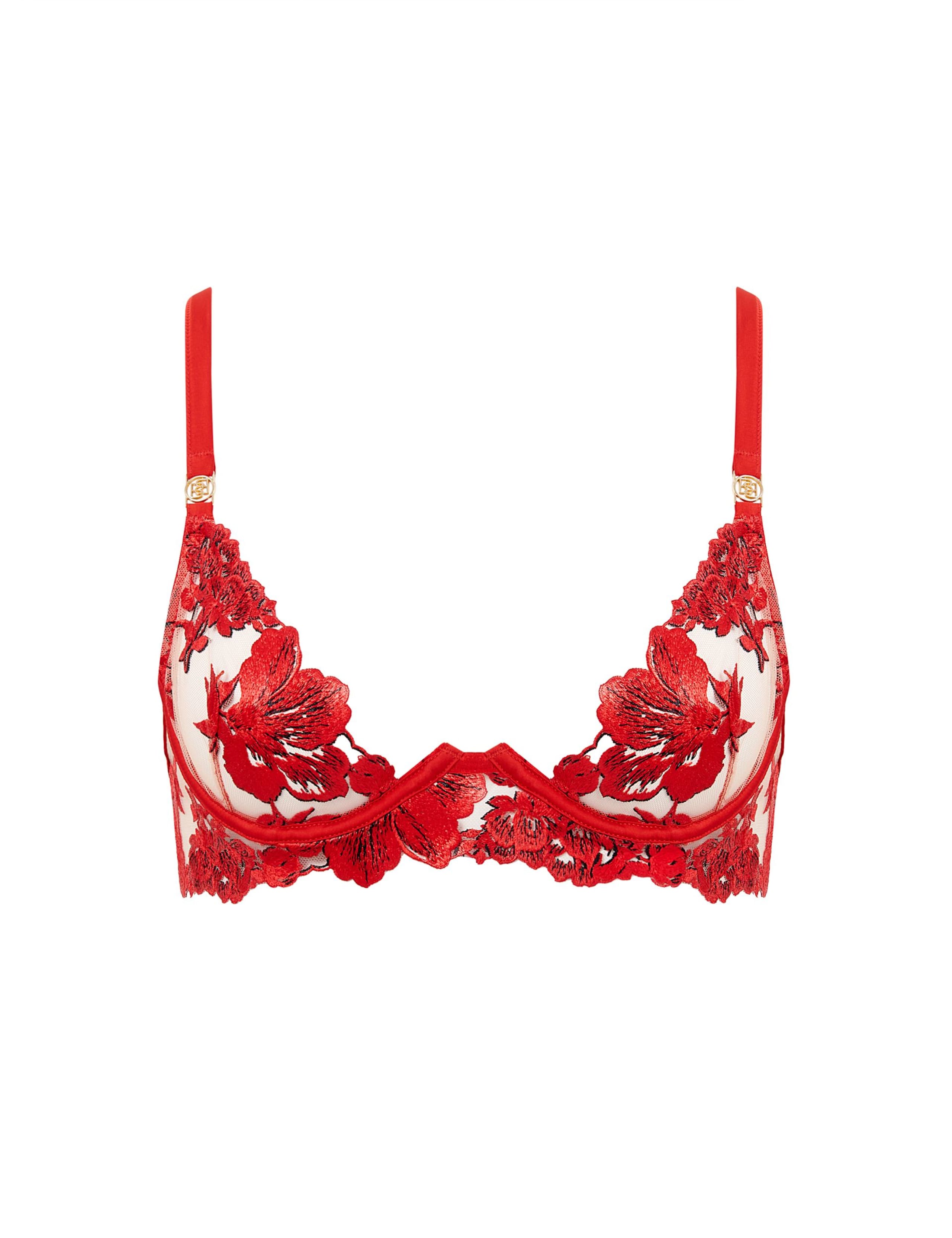 Lavanya Floral Mesh Wired Demi Cup Bra A-E 2 of 5