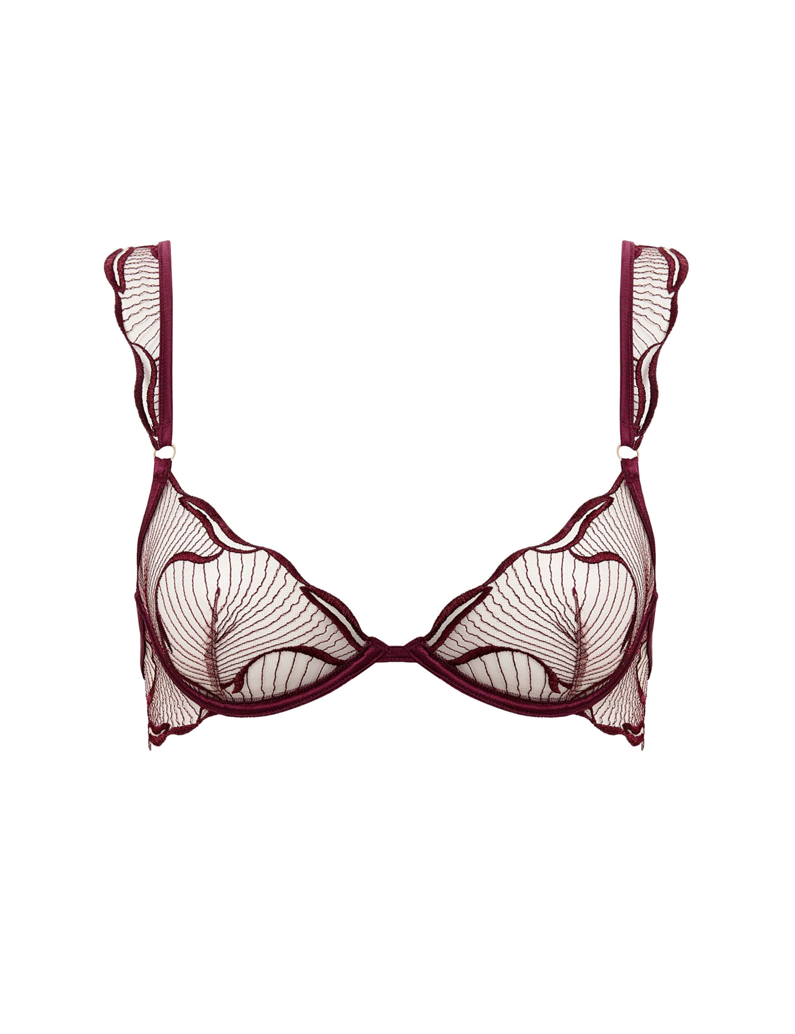 Marabel Sheer Embroidered Wired Plunge Bra A-E 2 of 6