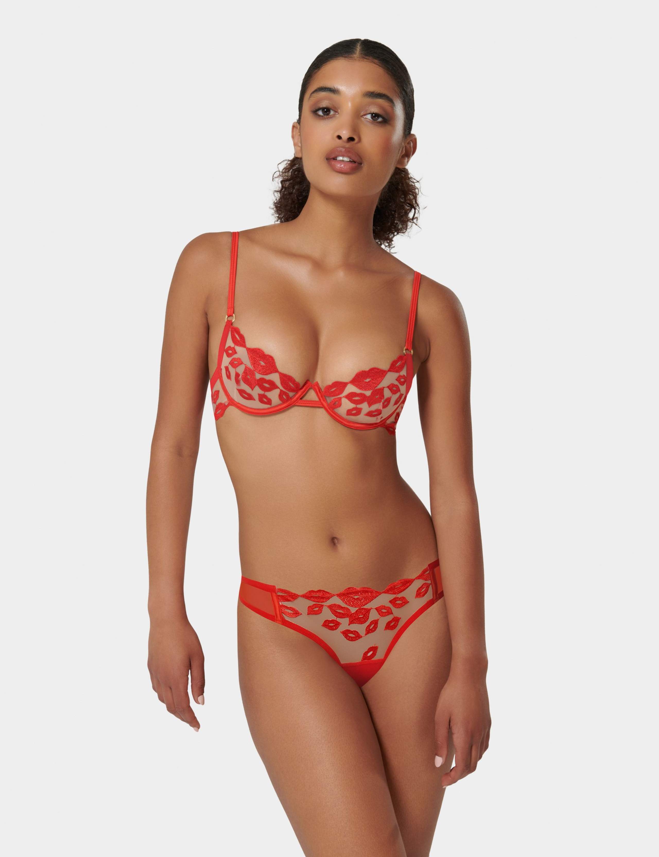 Marian Embroidered Sheer Brazilian Knickers 1 of 4