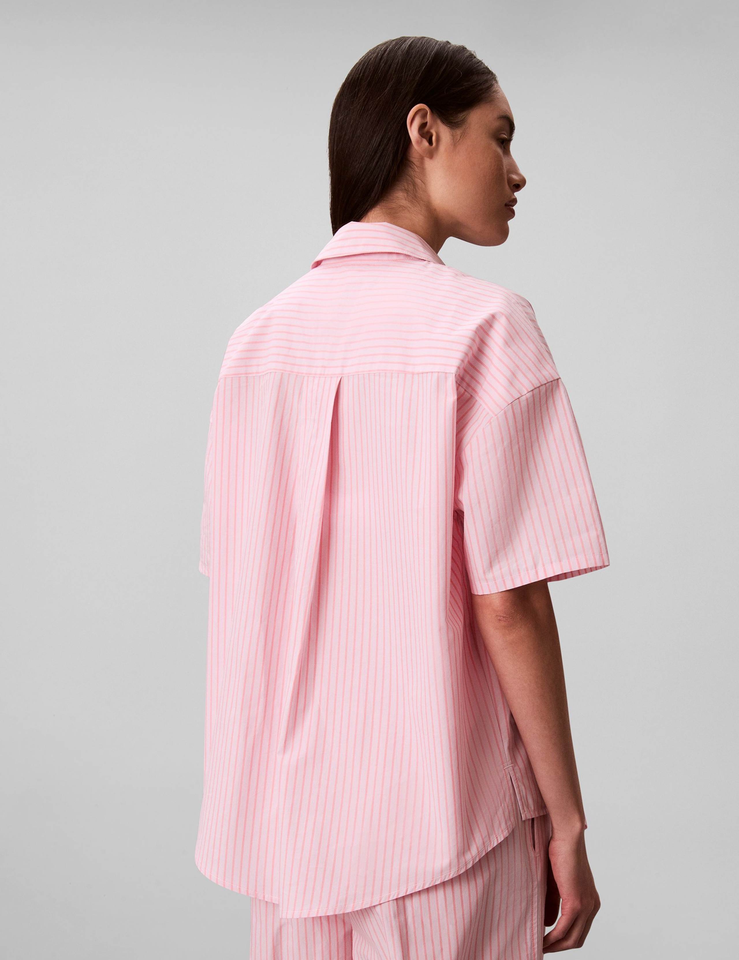 Pure Cotton Poplin Striped Pyjama Set 6 of 7