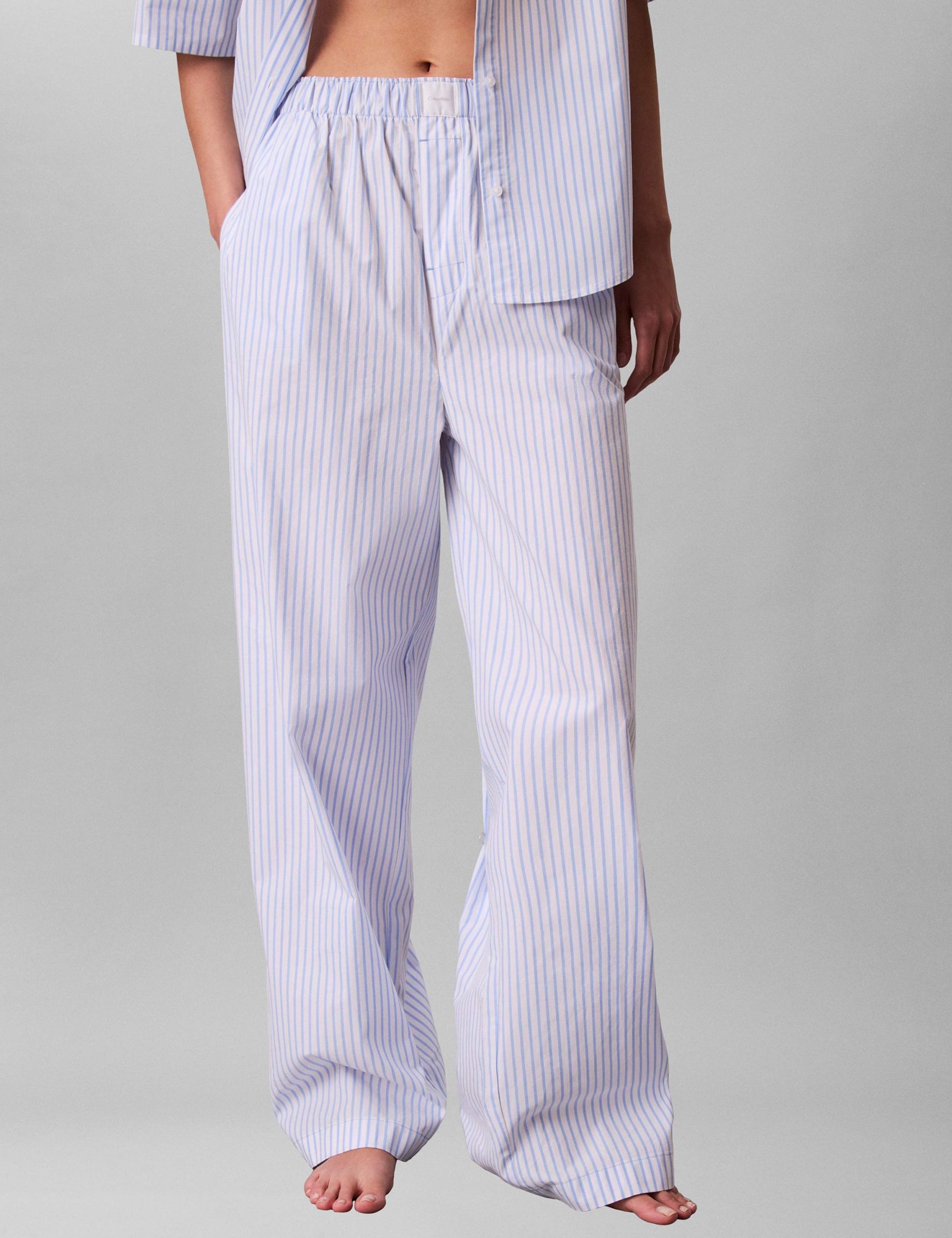Pure Cotton Poplin Striped Pyjama Bottoms 1 of 6