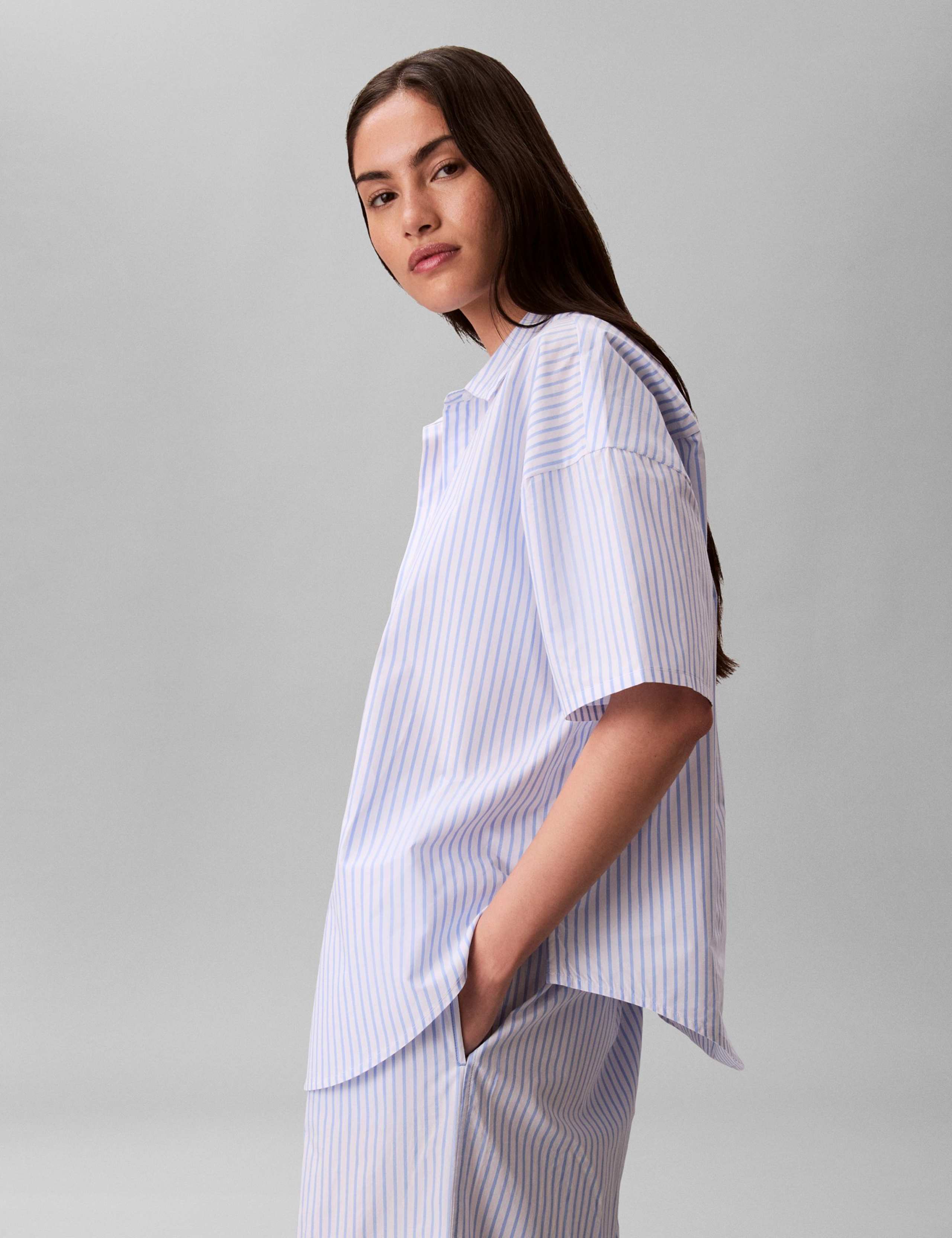 Pure Cotton Poplin Striped Pyjama Bottoms 5 of 6