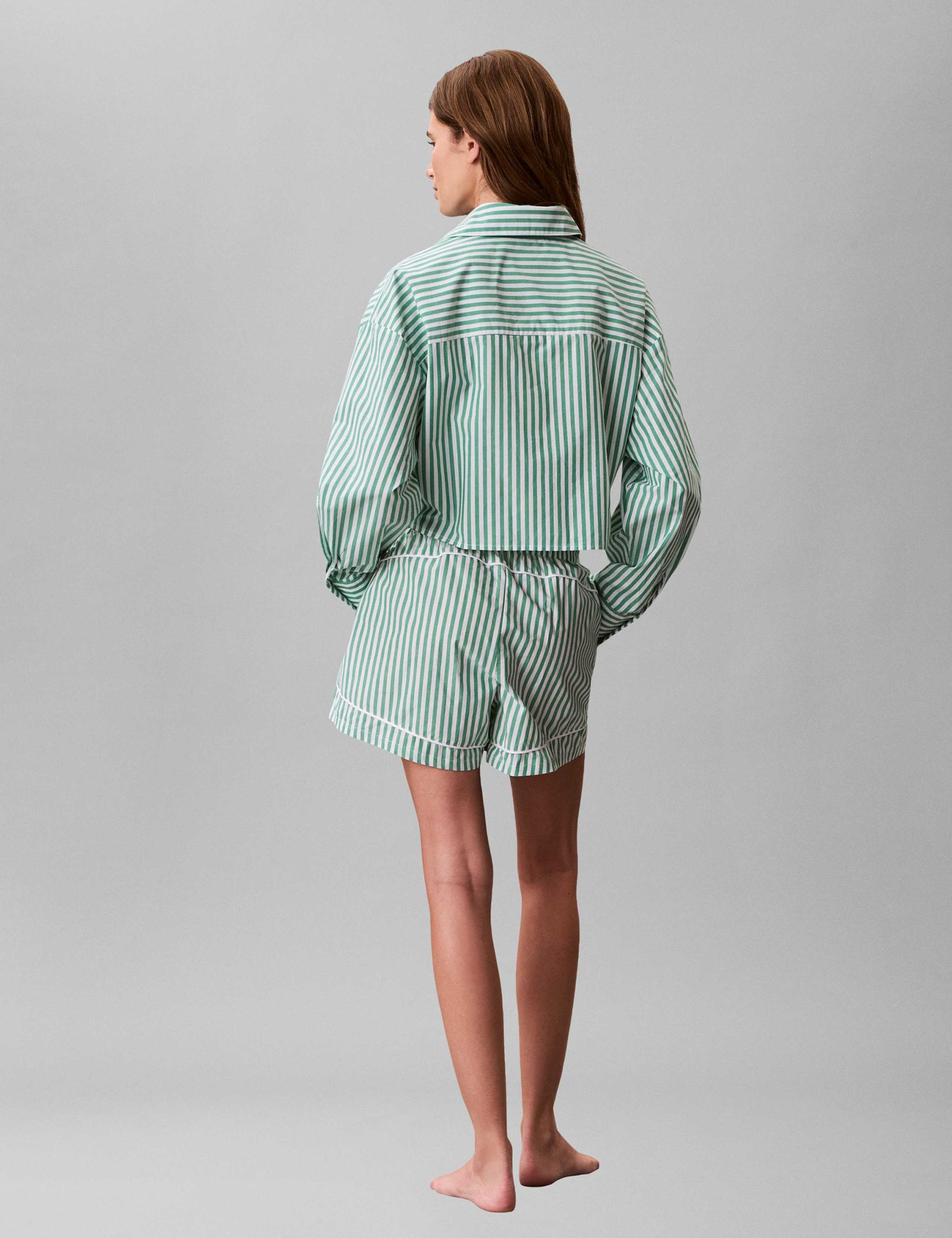 Cotton Poplin Cropped Pyjama Shirt 4 of 5