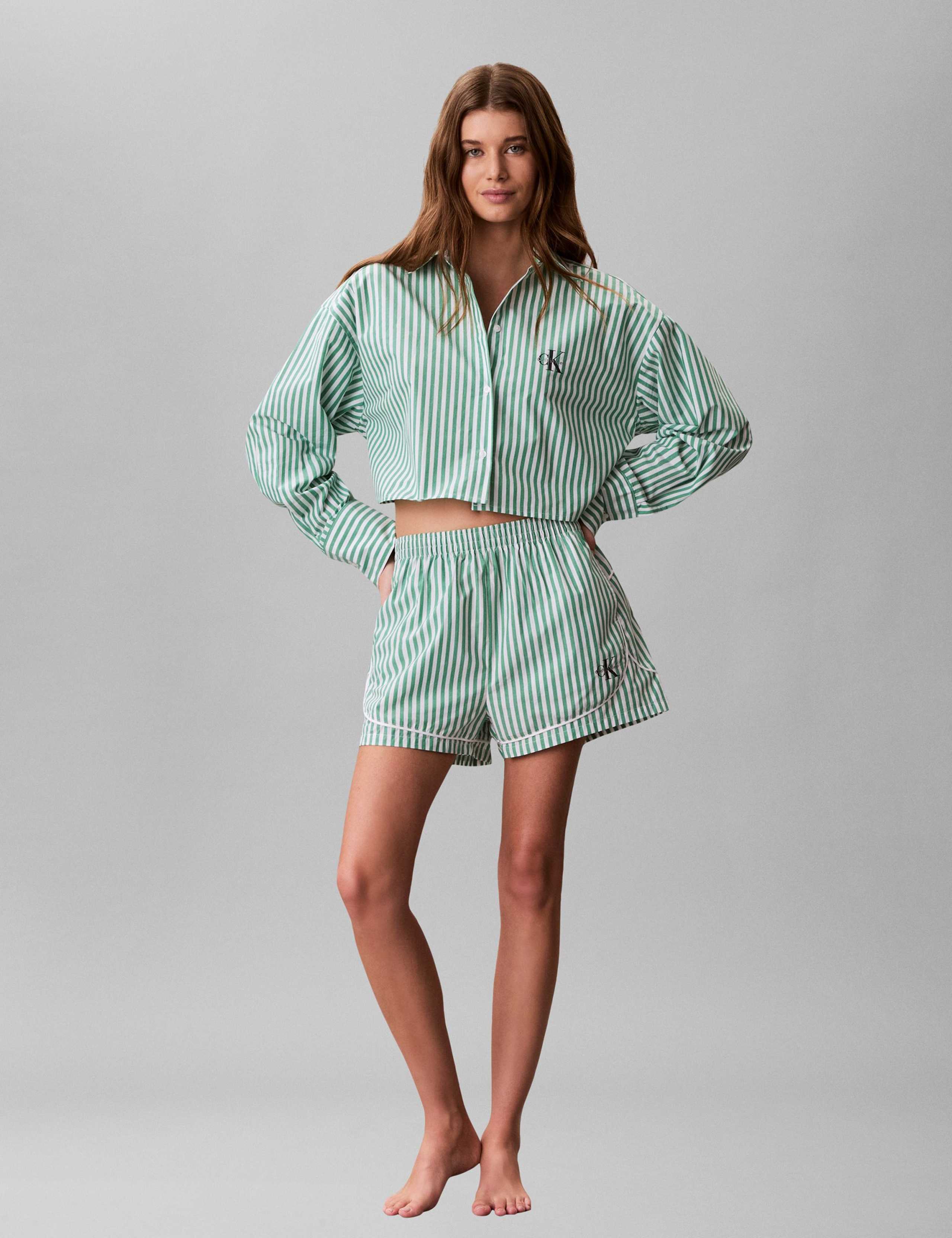 Cotton Poplin Cropped Pyjama Shirt 5 of 5