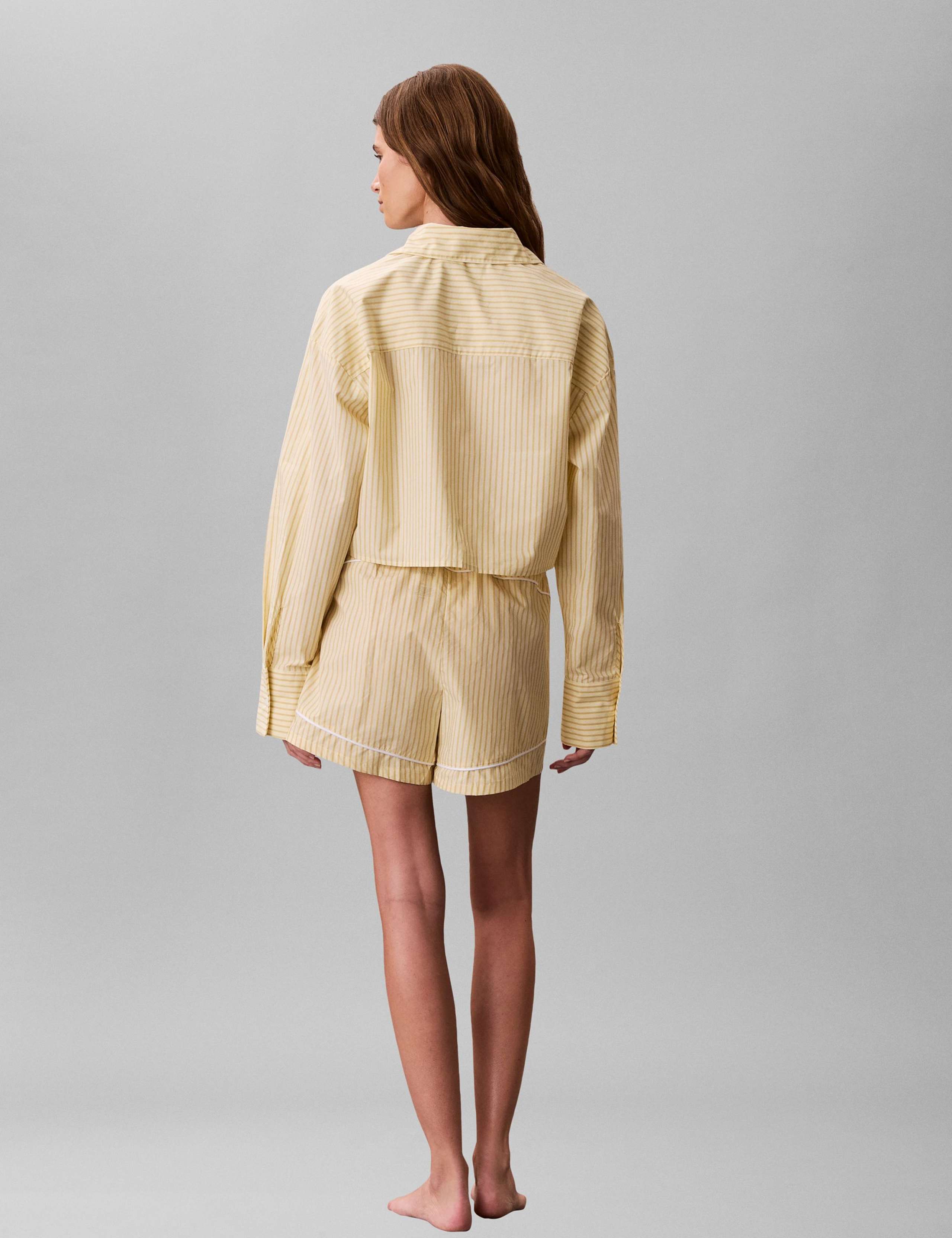 Cotton Poplin Cropped Pyjama Shirt 3 of 5