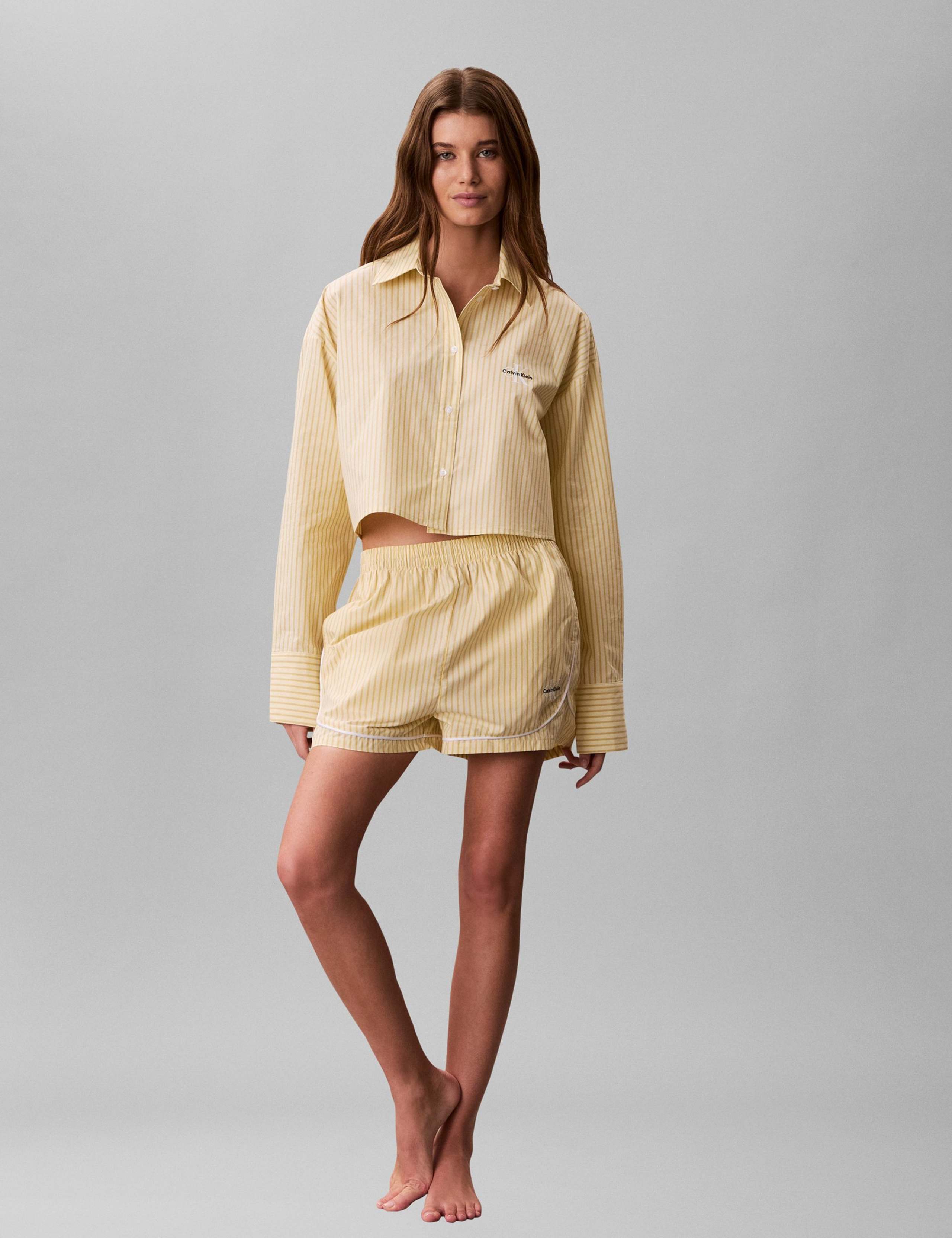 Cotton Poplin Cropped Pyjama Shirt 5 of 5