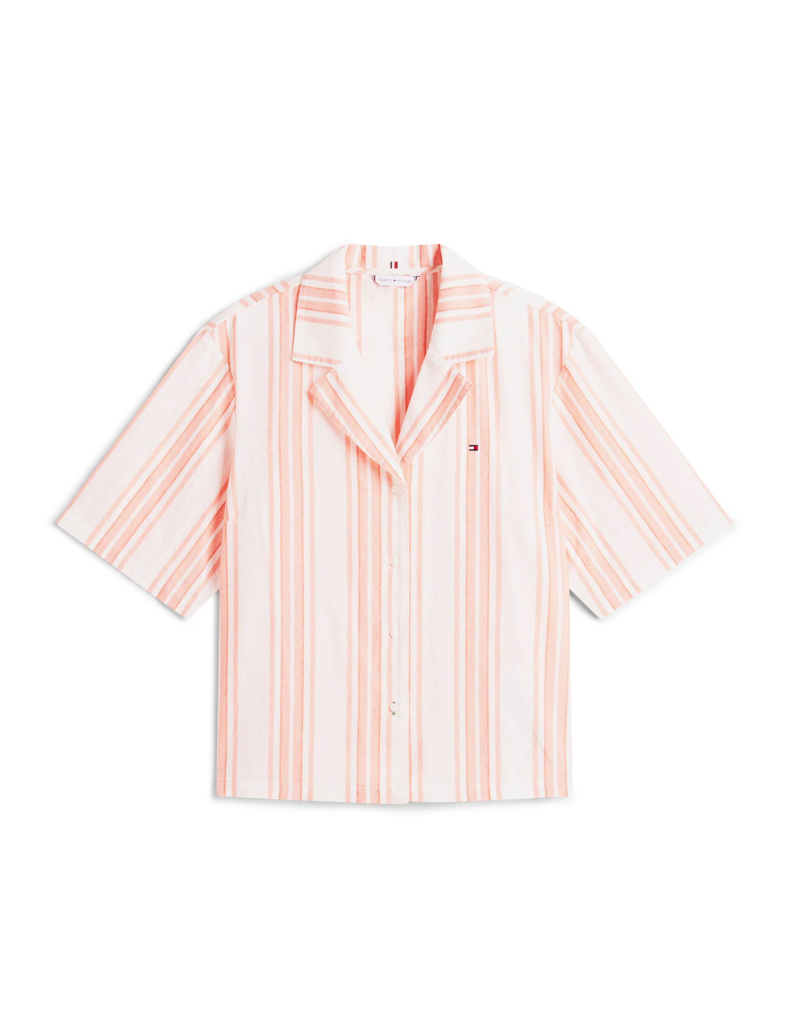 Cotton Rich Striped Pyjama Set with Linen 2 of 6