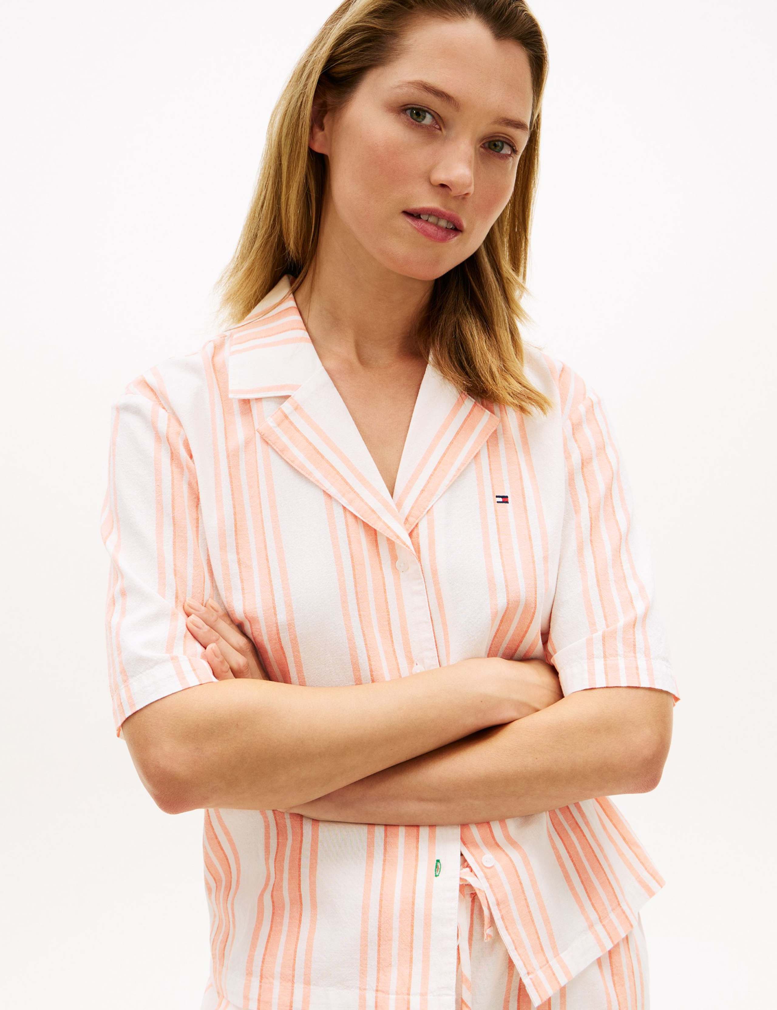 Cotton Rich Striped Pyjama Set with Linen 4 of 6