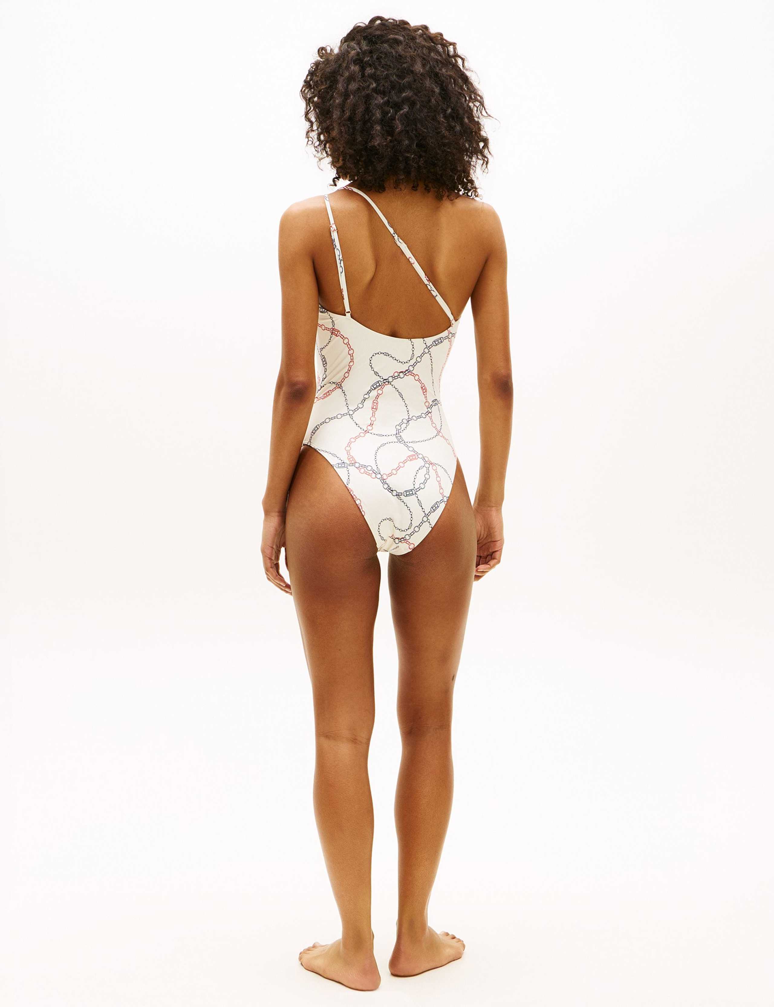 Elevated Chain Print One Shoulder Swimsuit 4 of 5