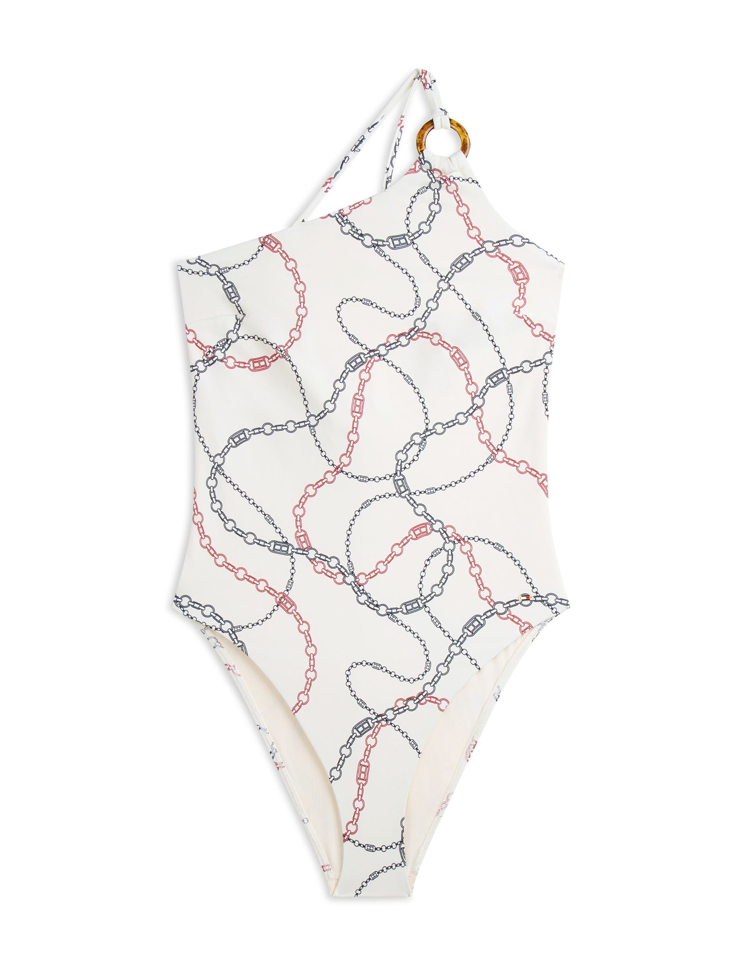 Elevated Chain Print One Shoulder Swimsuit 2 of 5