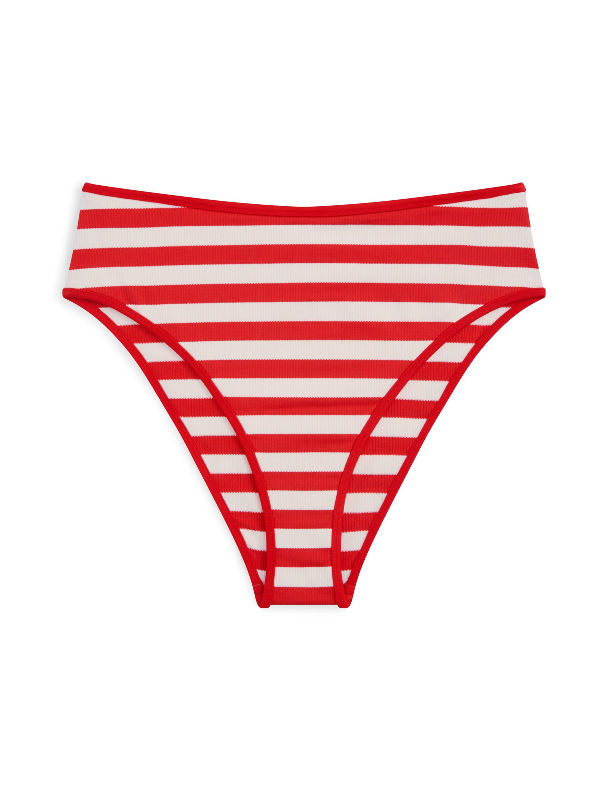 Striped High Waisted Bikini Bottoms 2 of 5