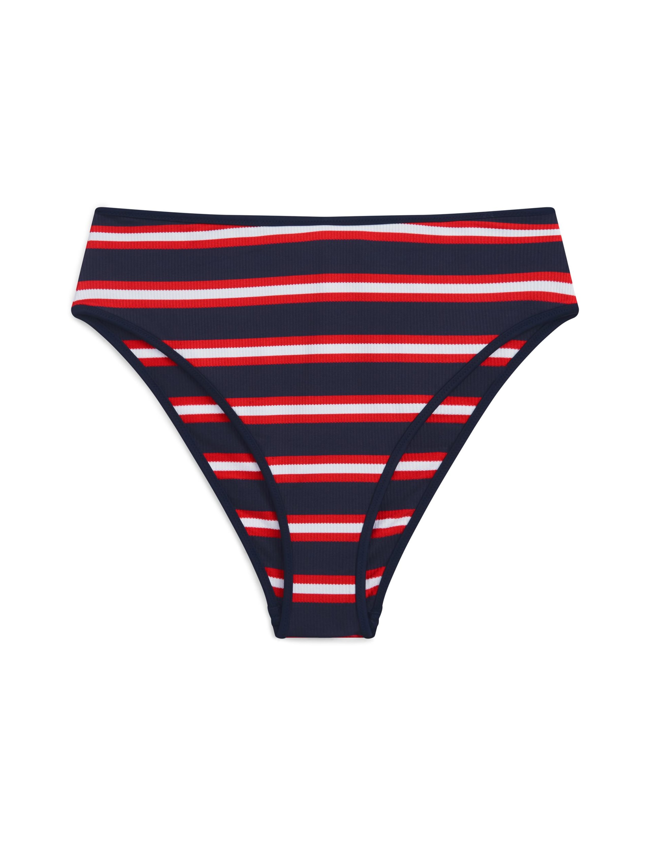 Striped High Waisted Bikini Bottoms 2 of 5