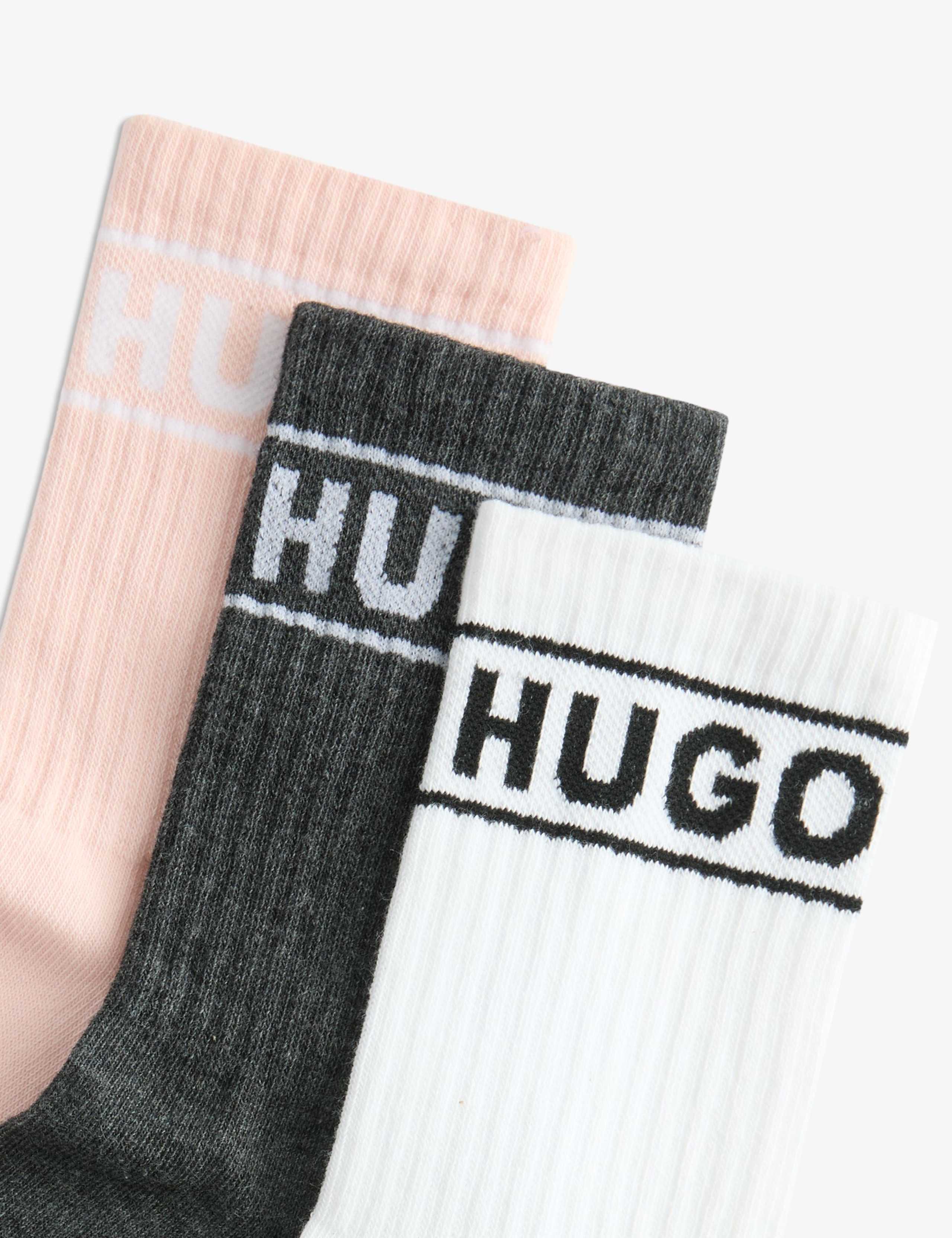 3 Pack Cotton Rich Ribbed Ankle High Socks 2 of 3