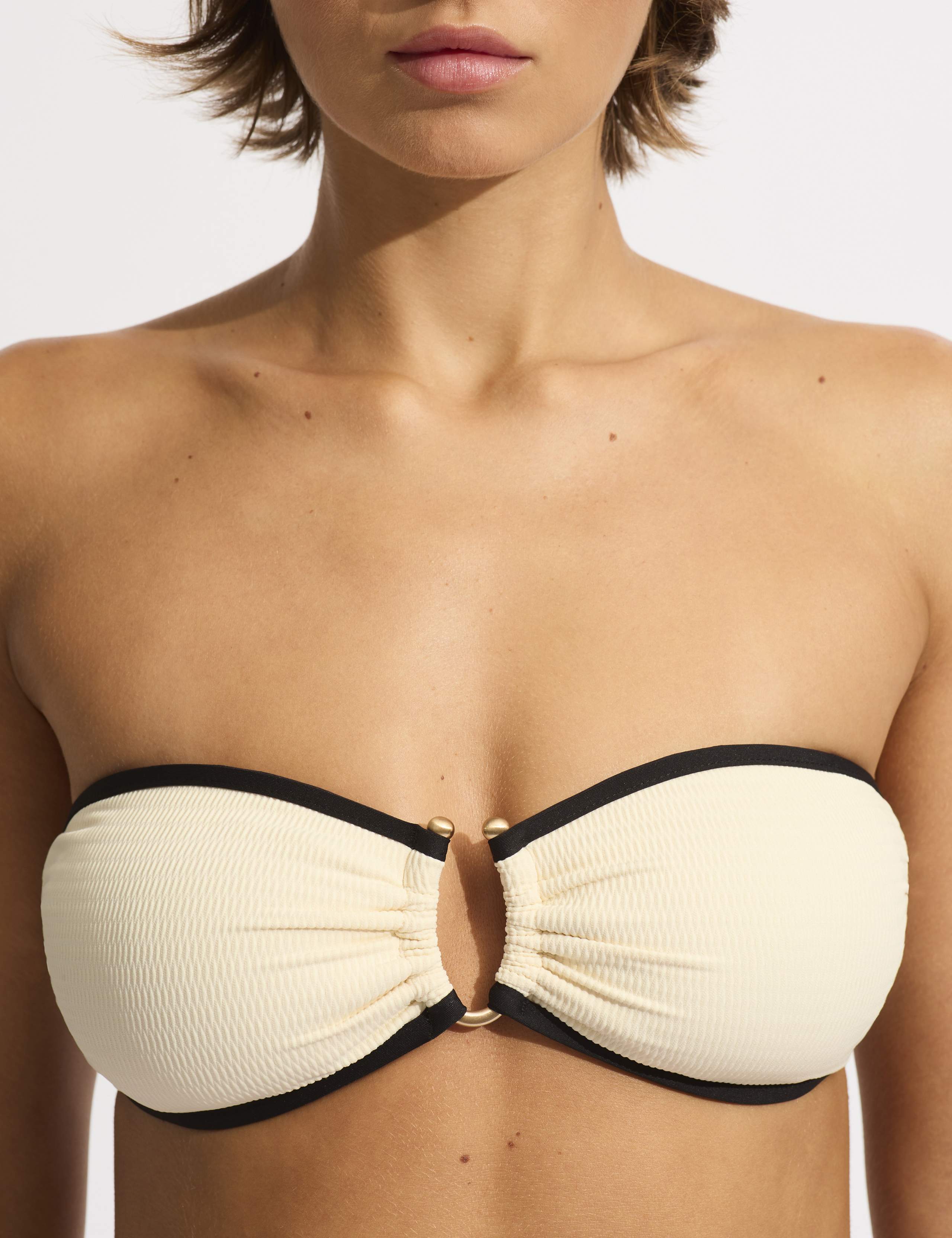 Beach Bound Padded Ring Detail Bandeau Bikini Top 4 of 4