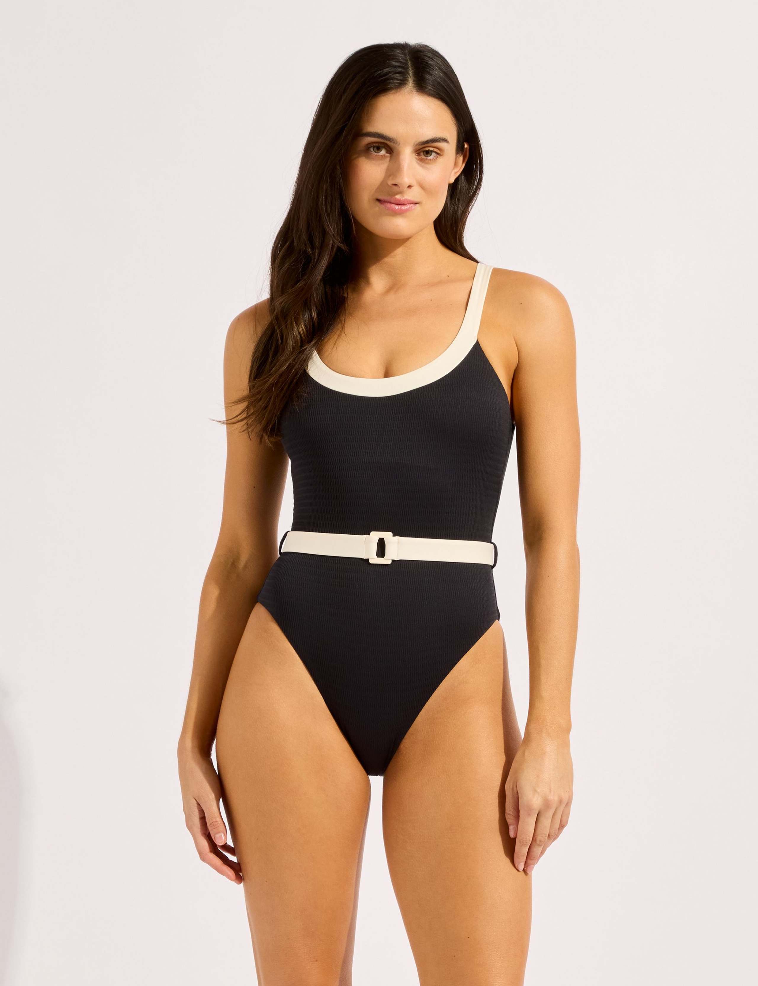 Bandwave Belted Scoop Neck Swimsuit 2 of 5