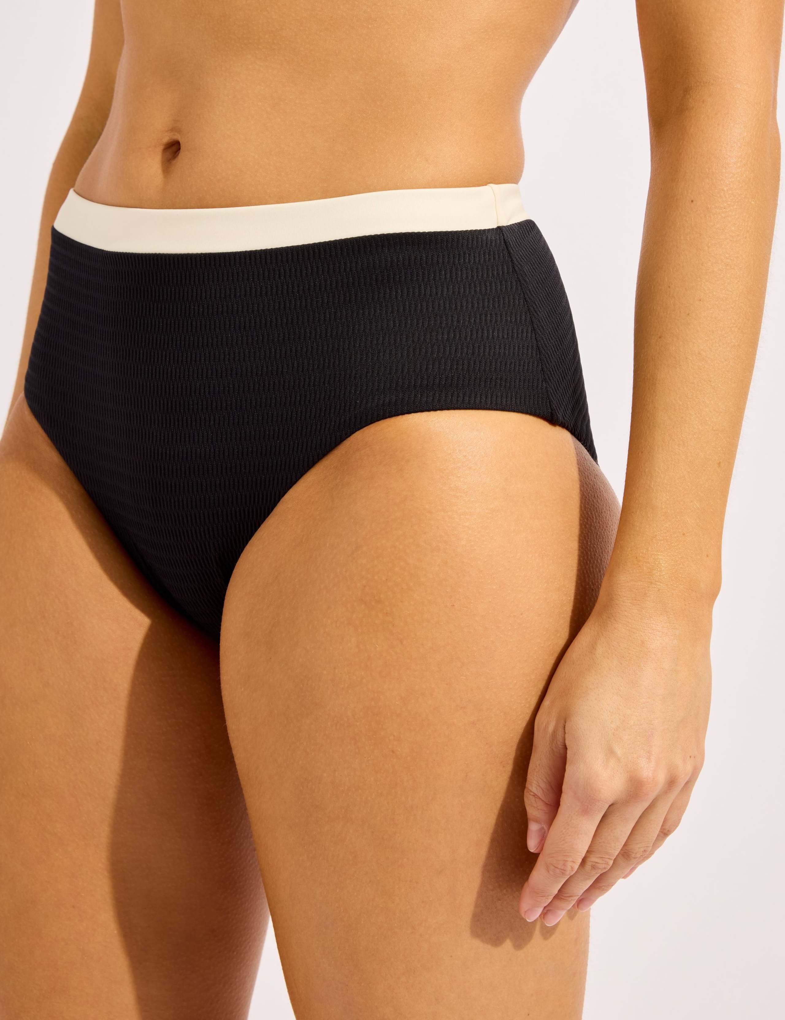 Bandwave Textured High Waisted Bikini Bottoms 4 of 4