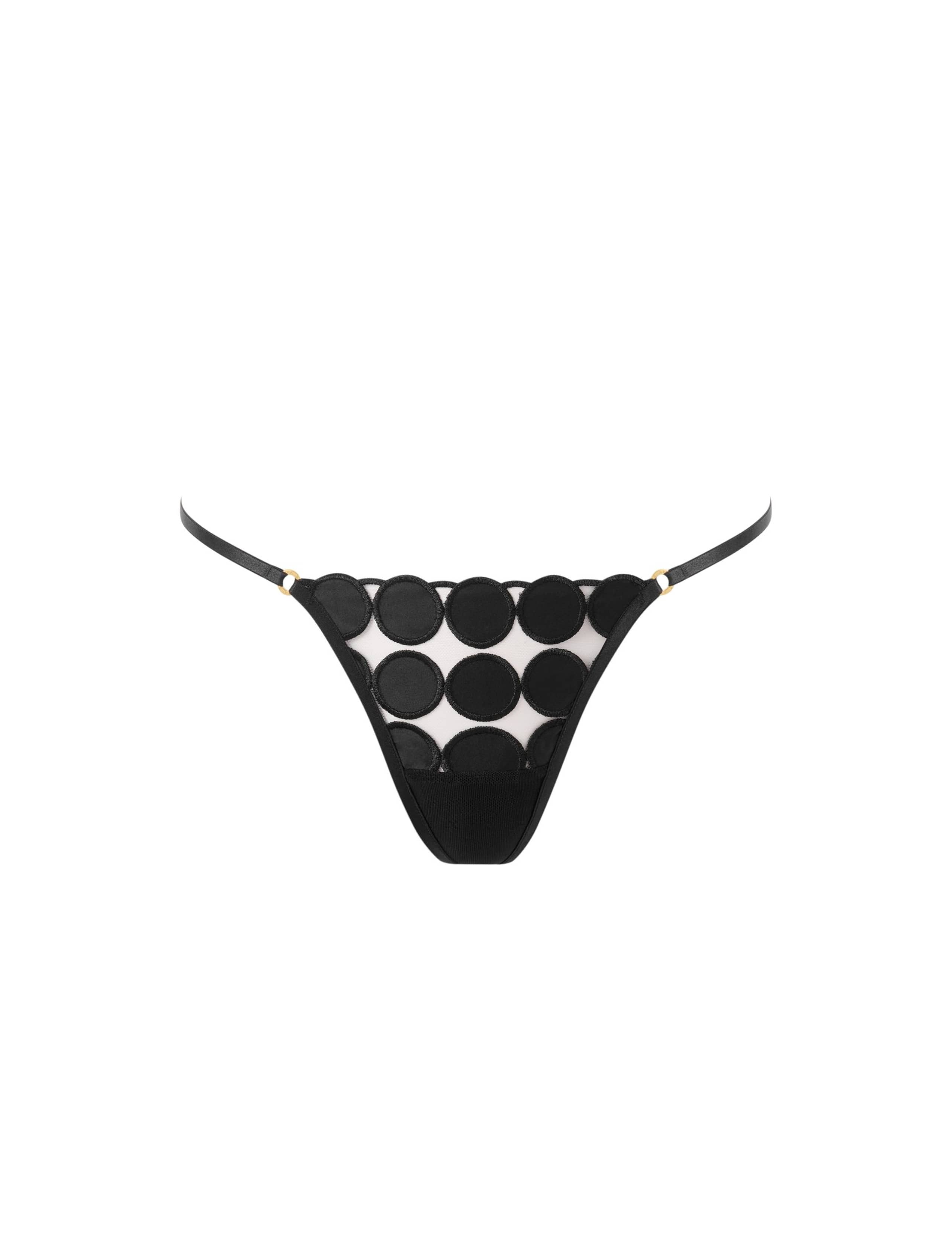 Lia Mesh Satin Polka Dot Thong 2 of 4