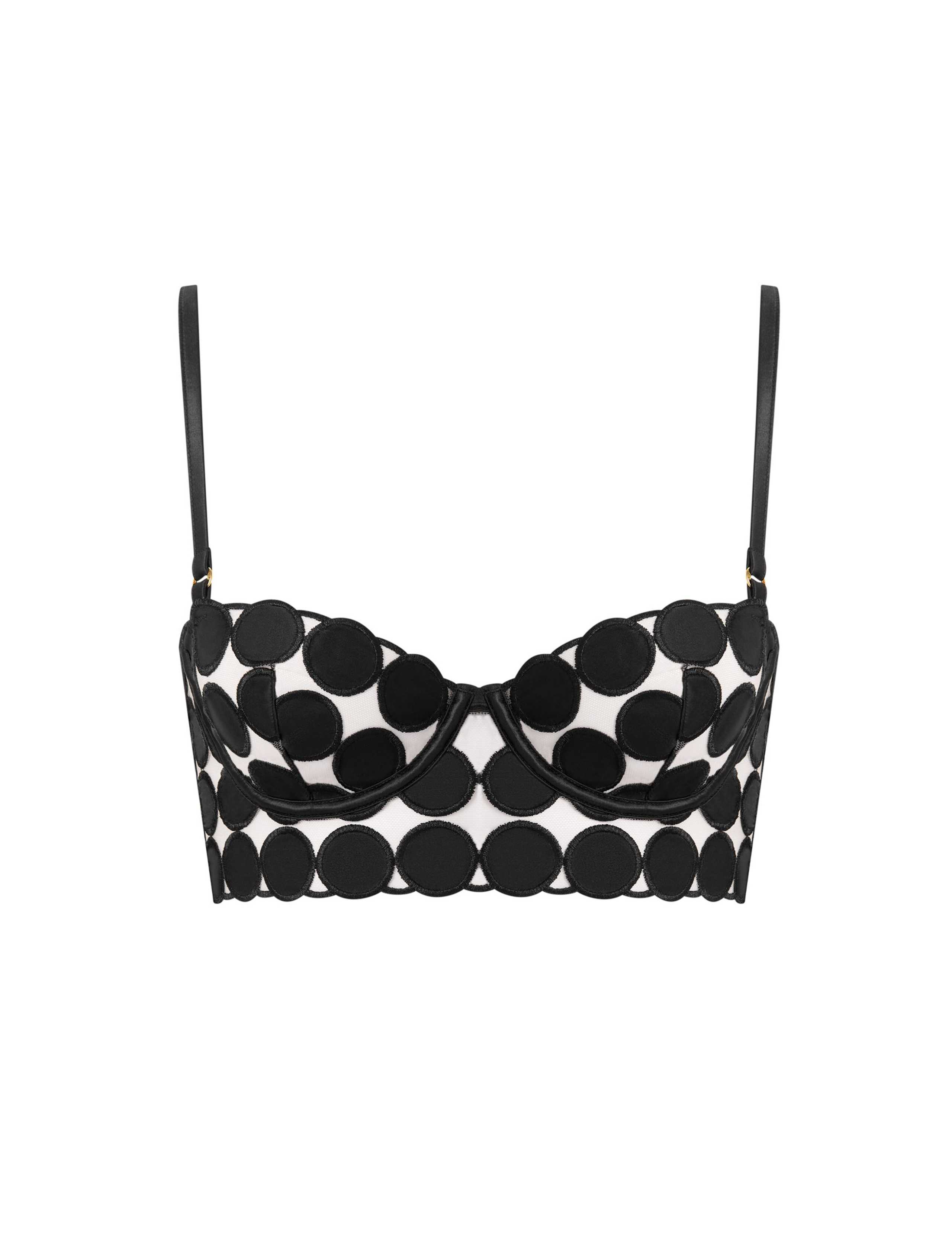 Lia Polka Dot Wired Longline Bra (B-DD) 2 of 5