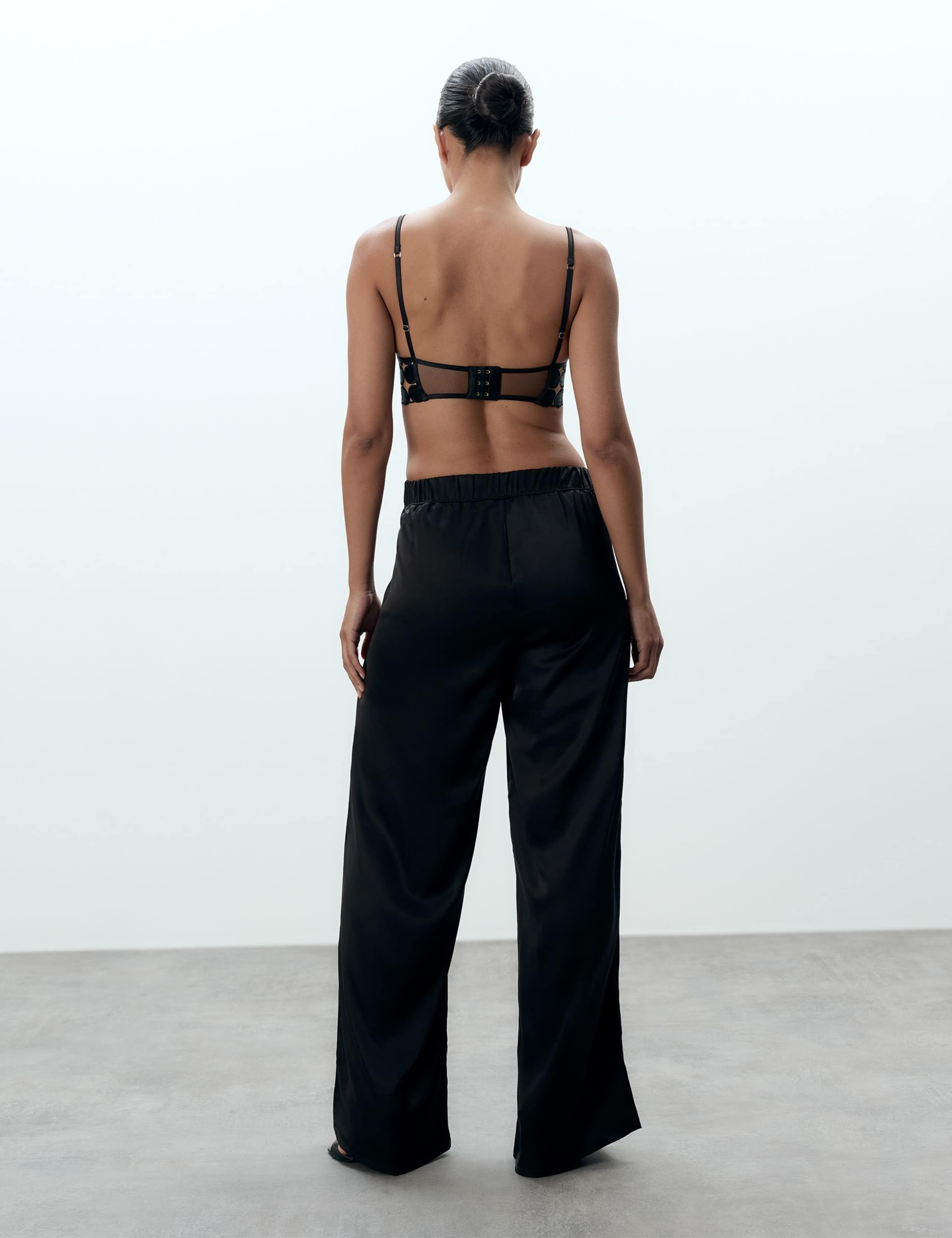 Satin Elasticated Waist Wide Leg Trousers 3 of 5