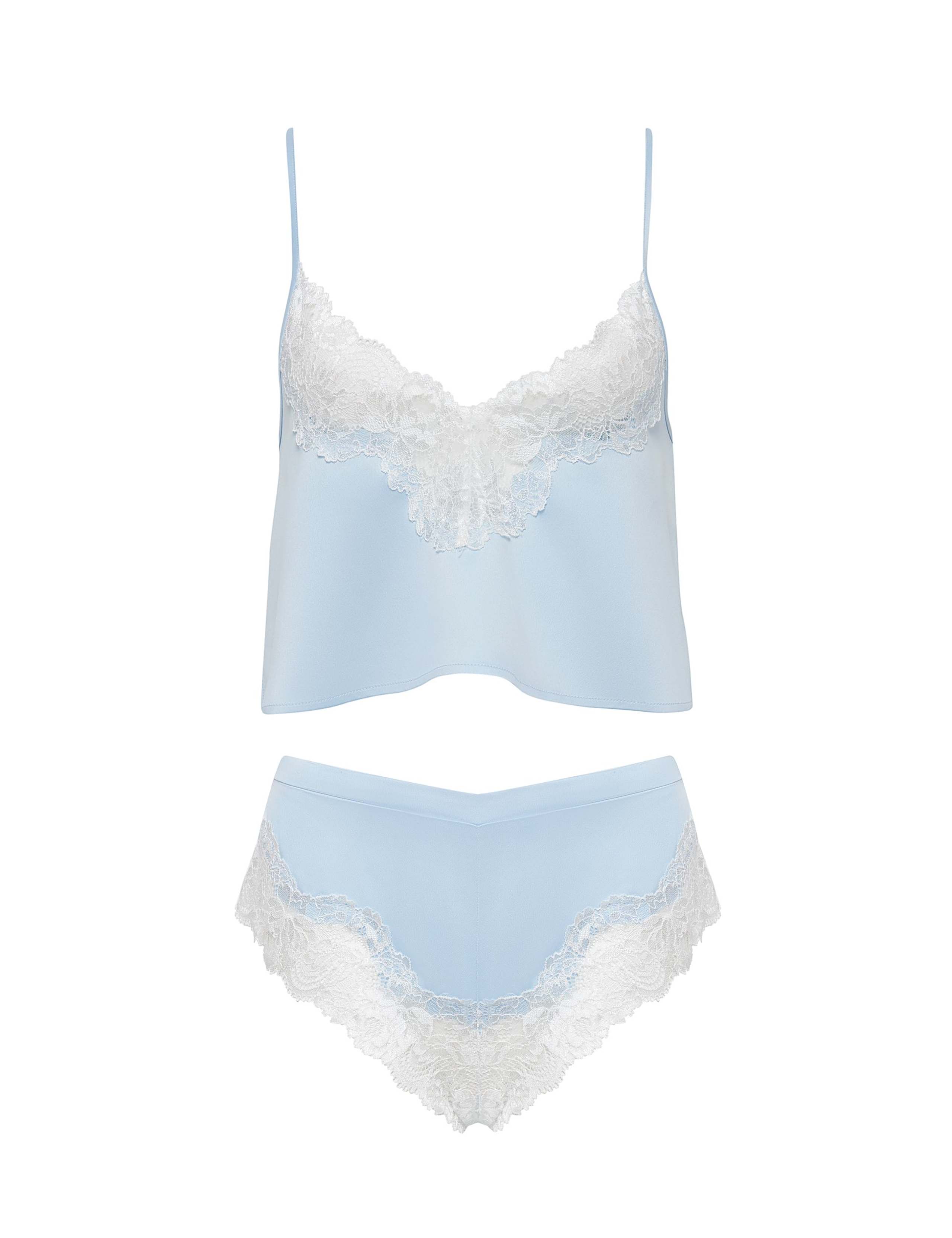 Isabella Satin Lace Trim Cami Shortie Set 2 of 5