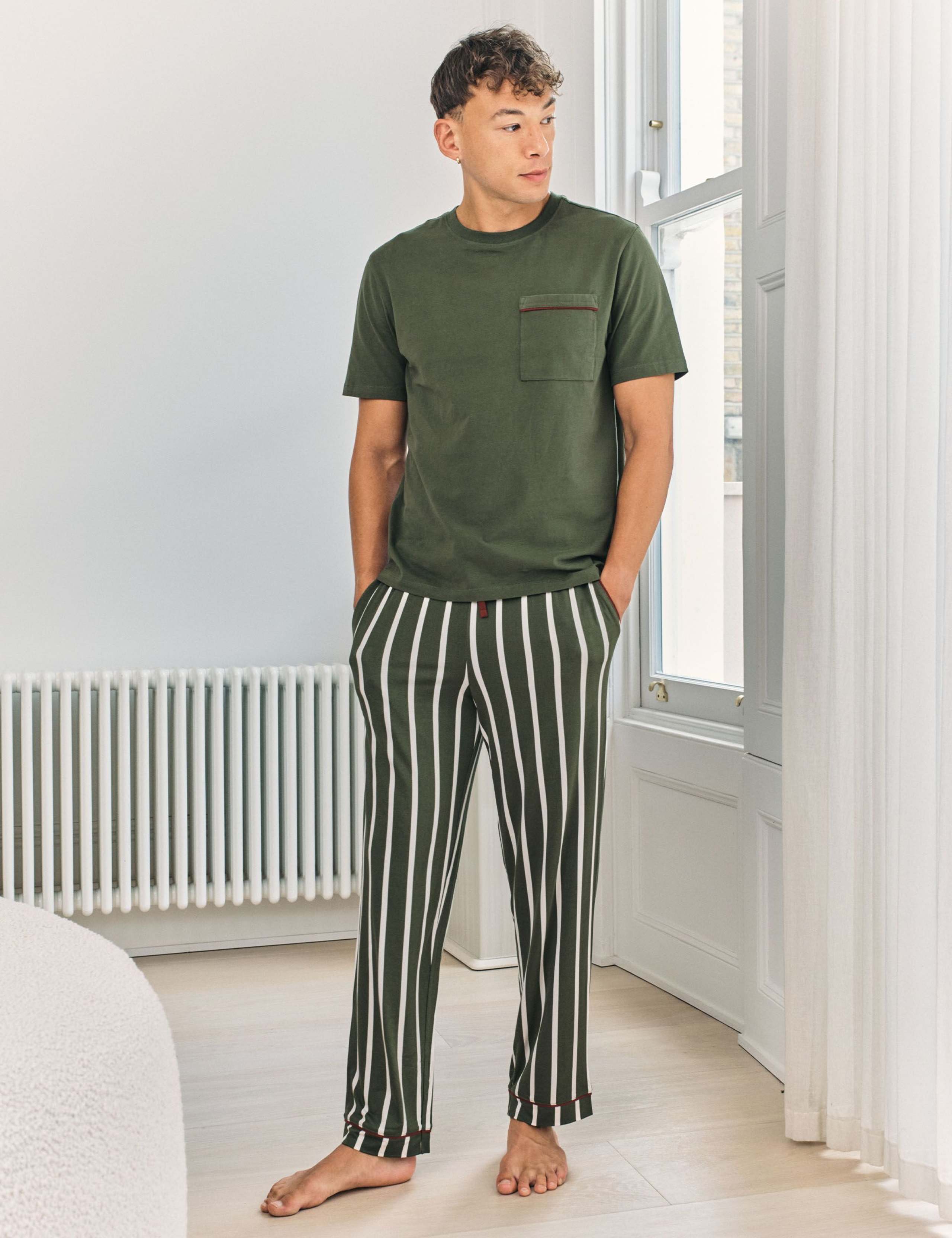 Cotton Rich Striped Pyjama Set 1 of 5