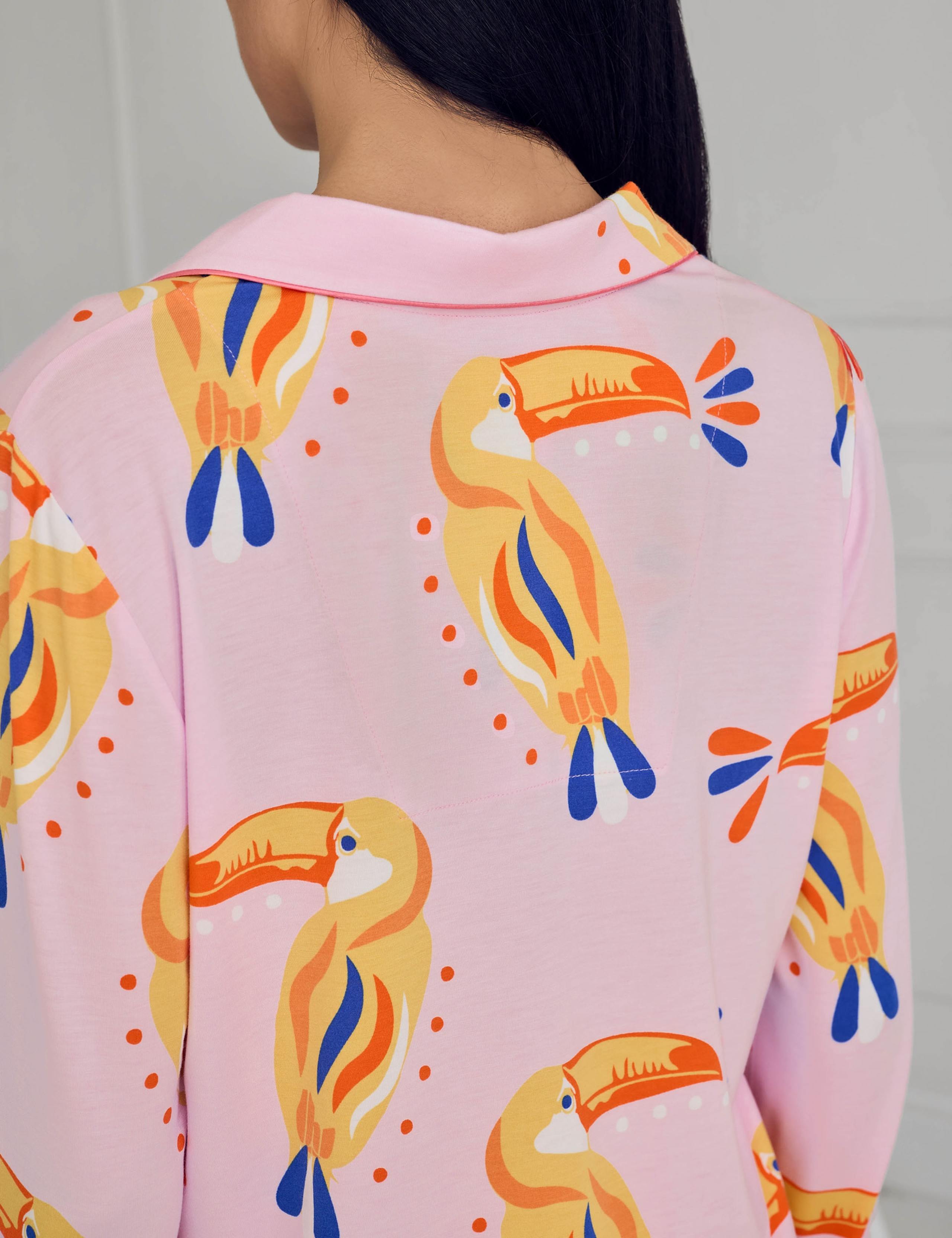 Modal Rich Toucan Print Pyjama Set 6 of 6