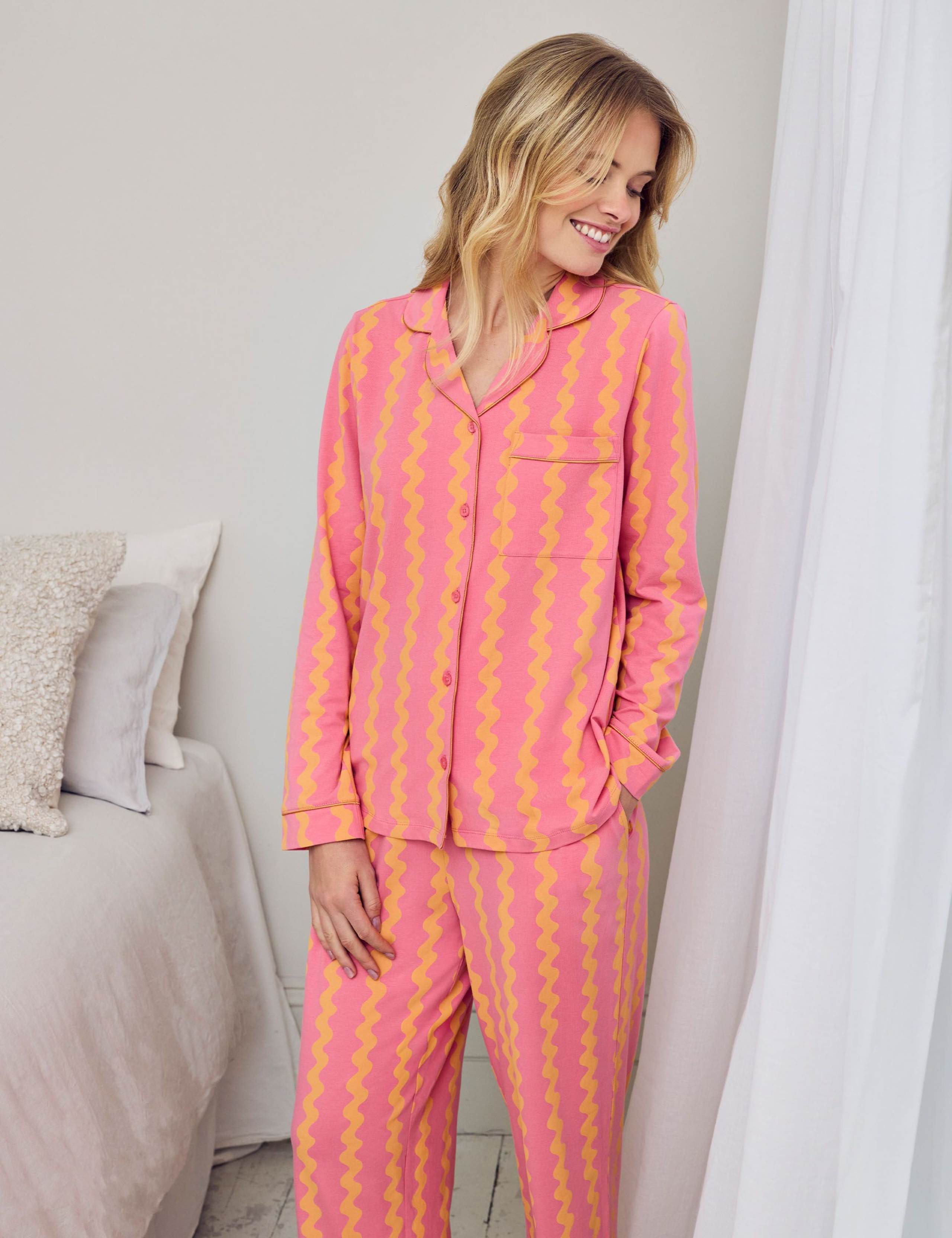 Cotton Rich Sunset Wavy Stripe Long Pyjama Set 2 of 6