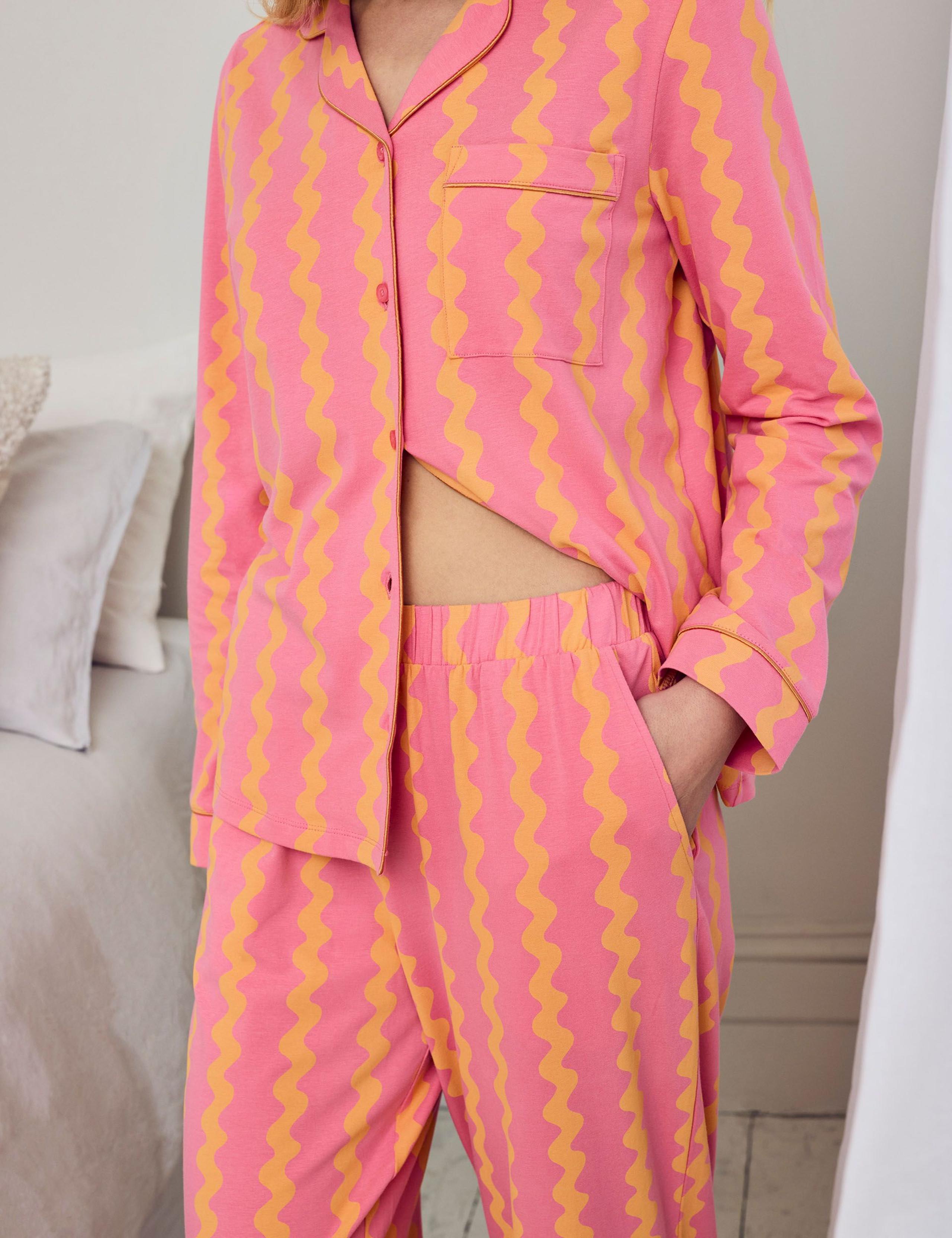 Cotton Rich Sunset Wavy Stripe Long Pyjama Set 5 of 6