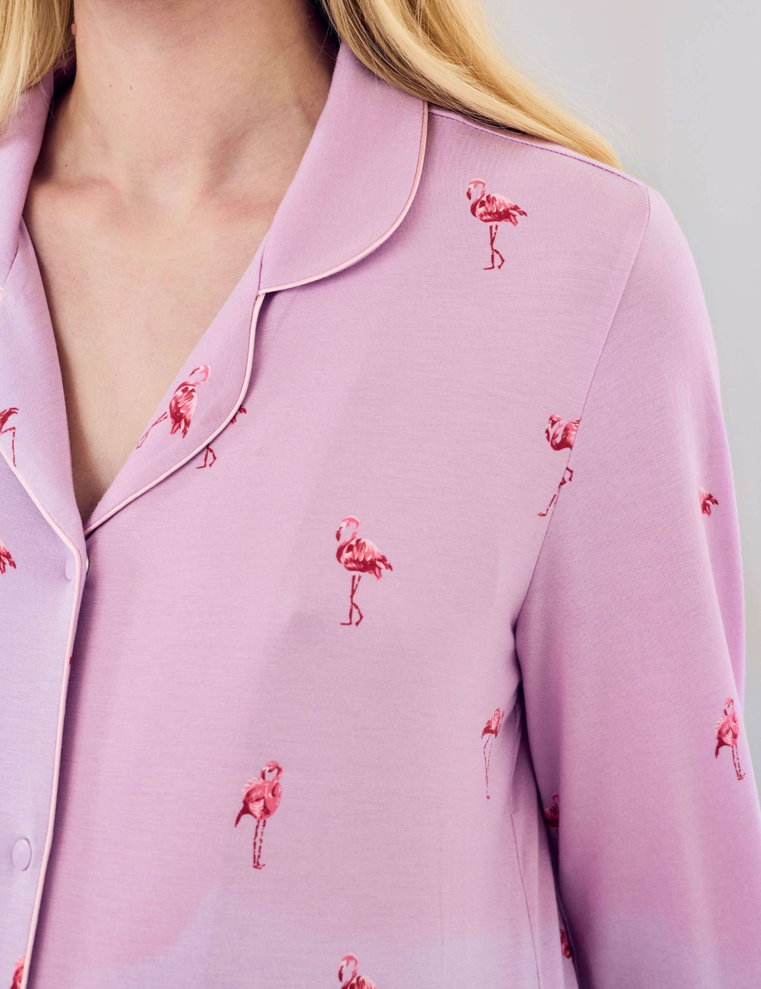 Maternity Modal Rich Flamingo Print Nightshirt 5 of 5