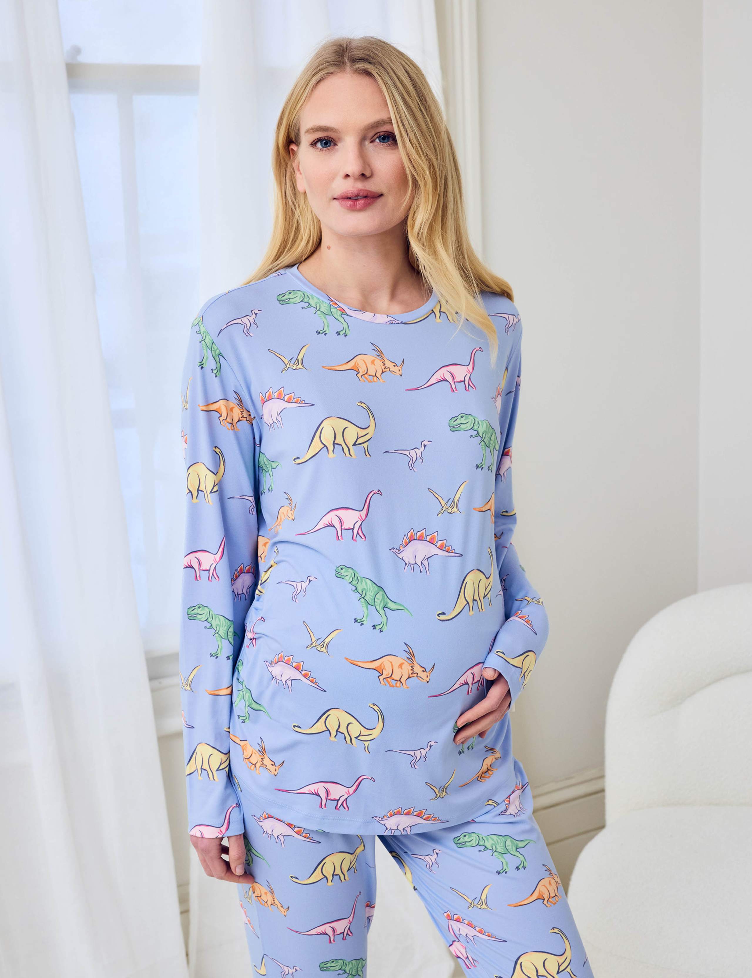 Maternity Dinosaur Print Pyjama Set 2 of 5