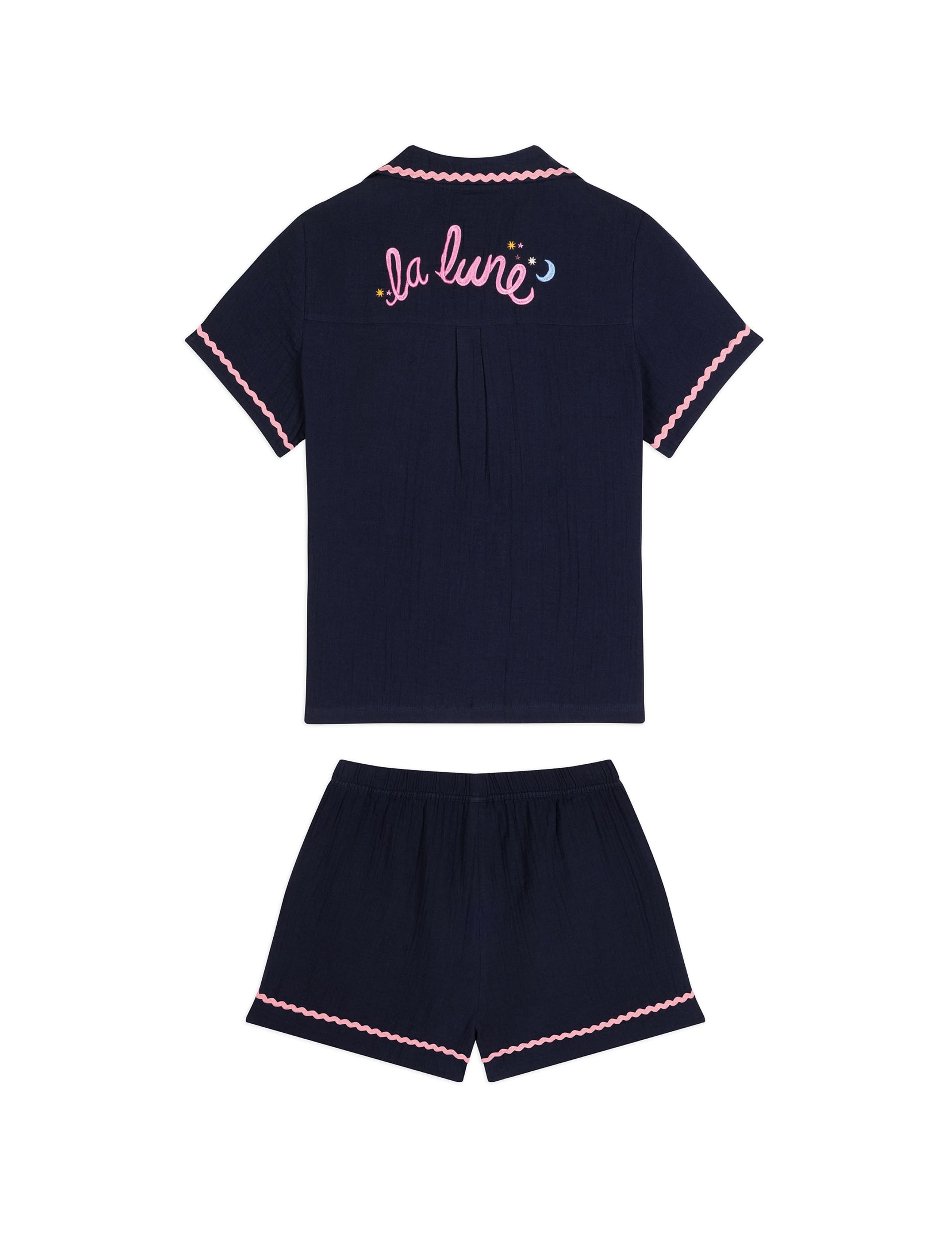 Pure Cotton Moon Embroidery Ric Rac Shortie Set 8 of 9