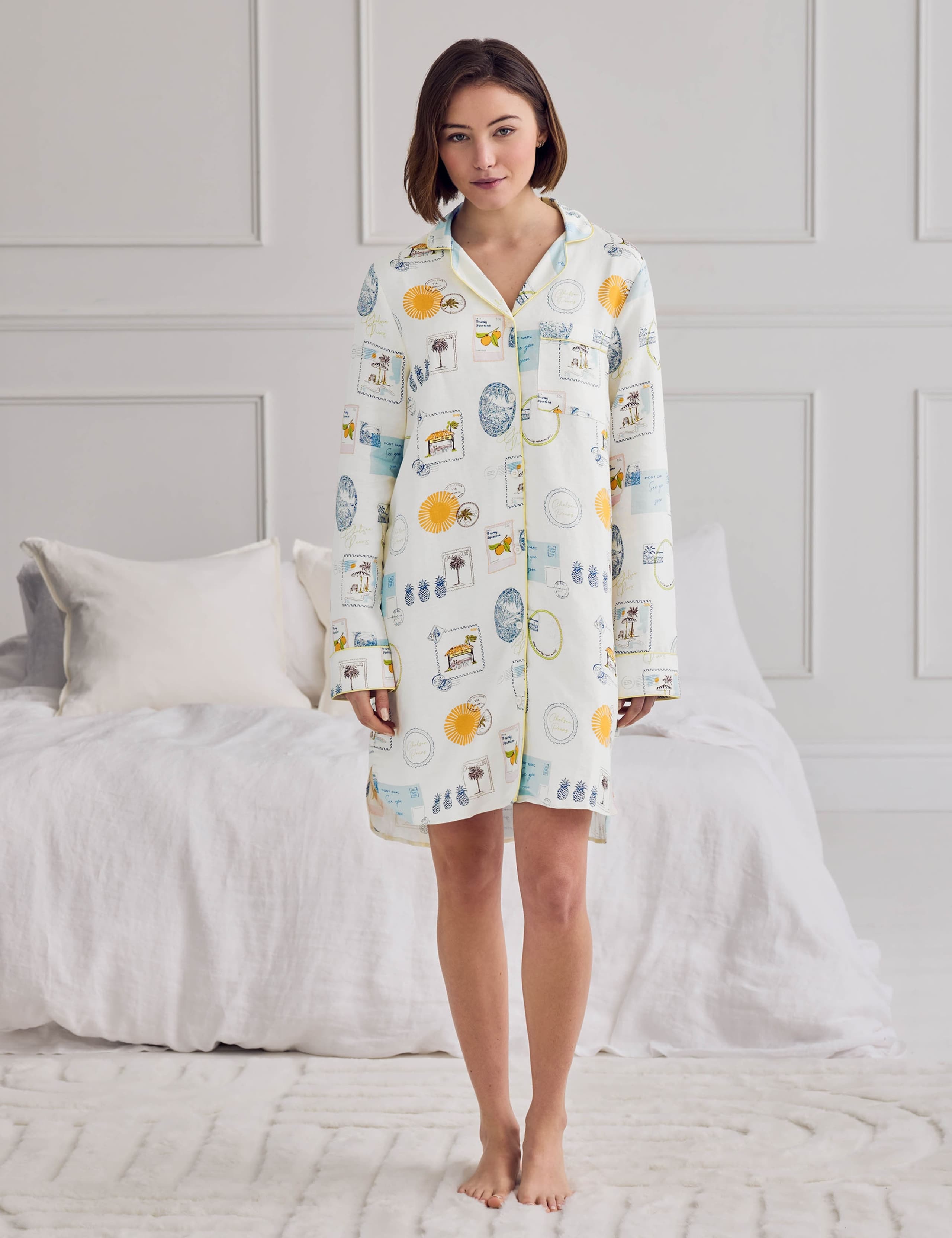 Linen Rich Holiday Print Nightshirt 3 of 6