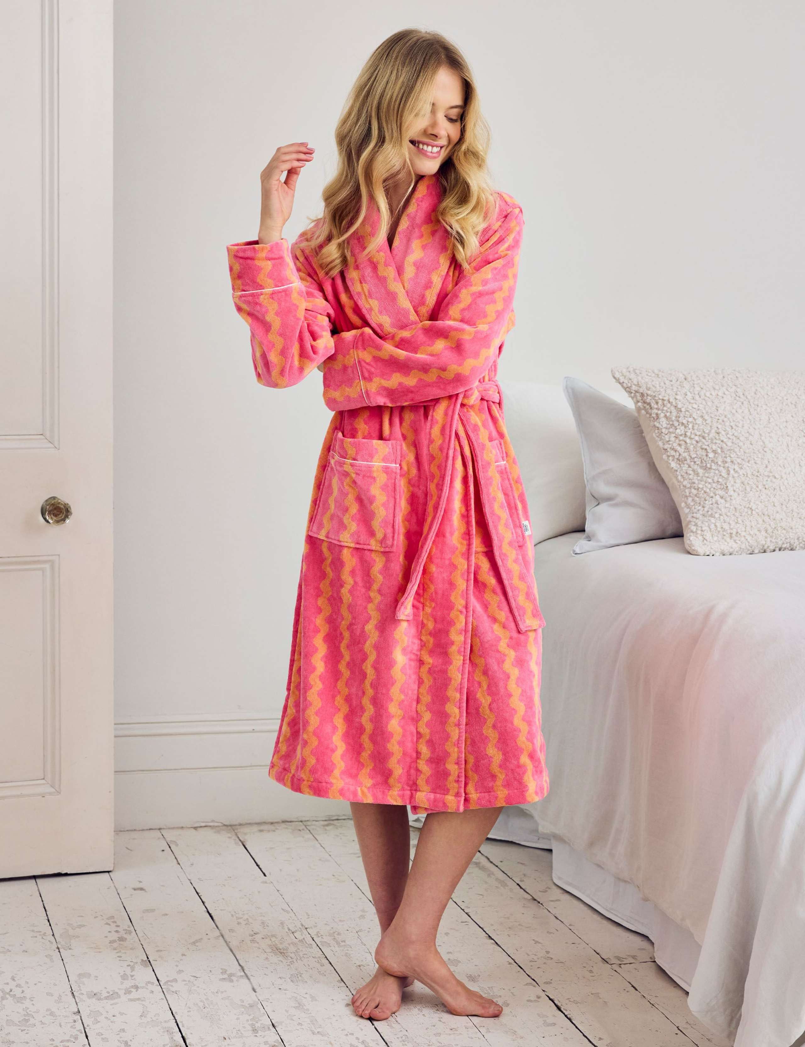 Pure Cotton Striped Towelling Dressing Gown 2 of 5