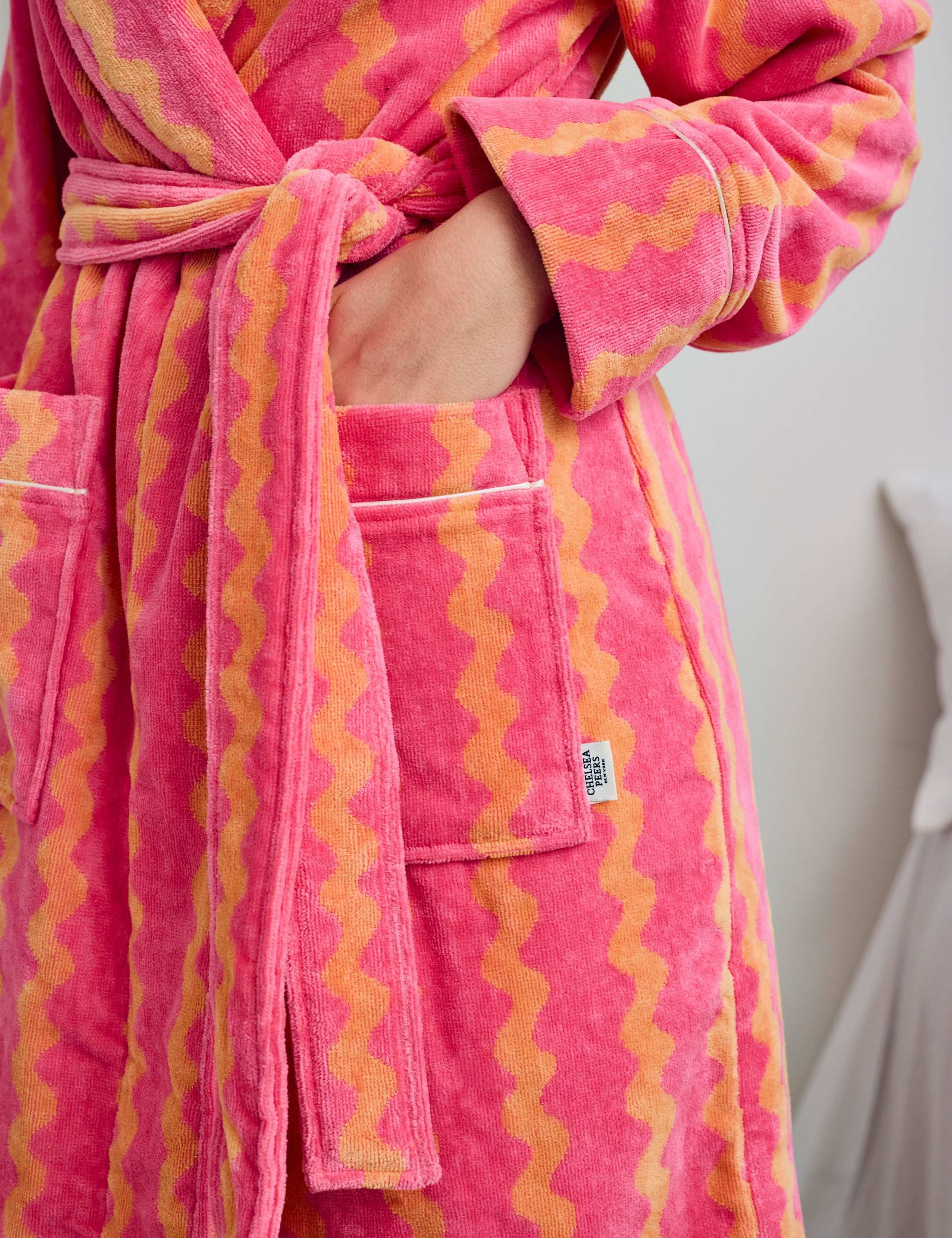 Pure Cotton Striped Towelling Dressing Gown 3 of 5