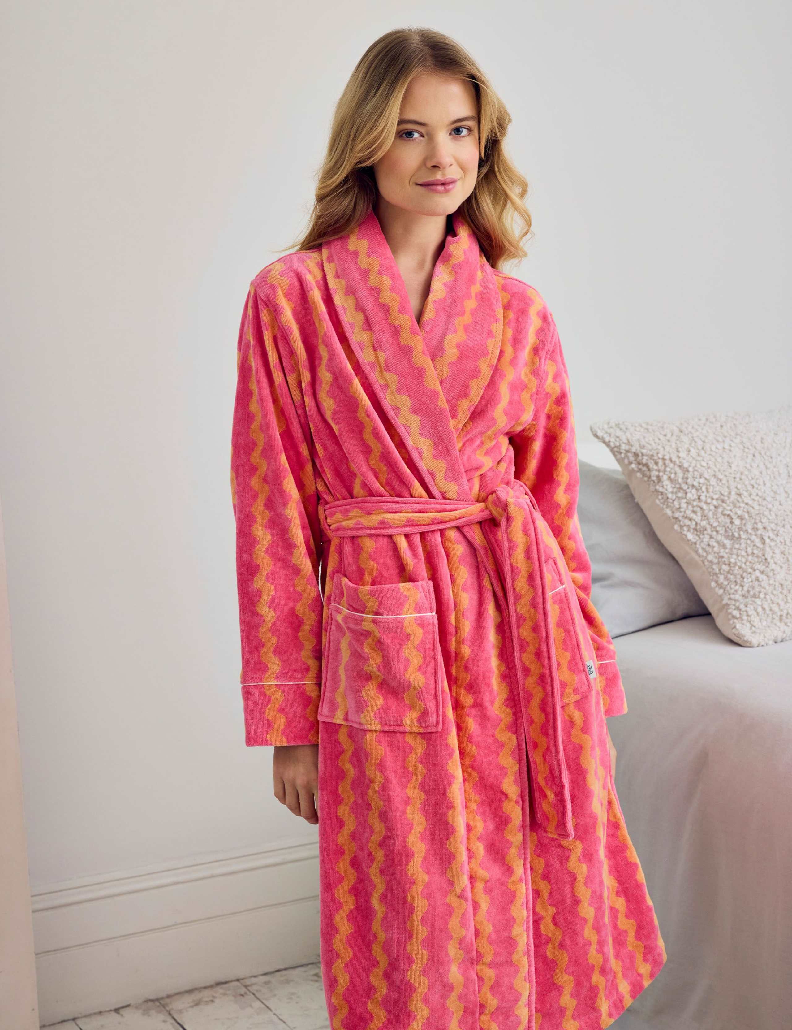 Pure Cotton Striped Towelling Dressing Gown 5 of 5