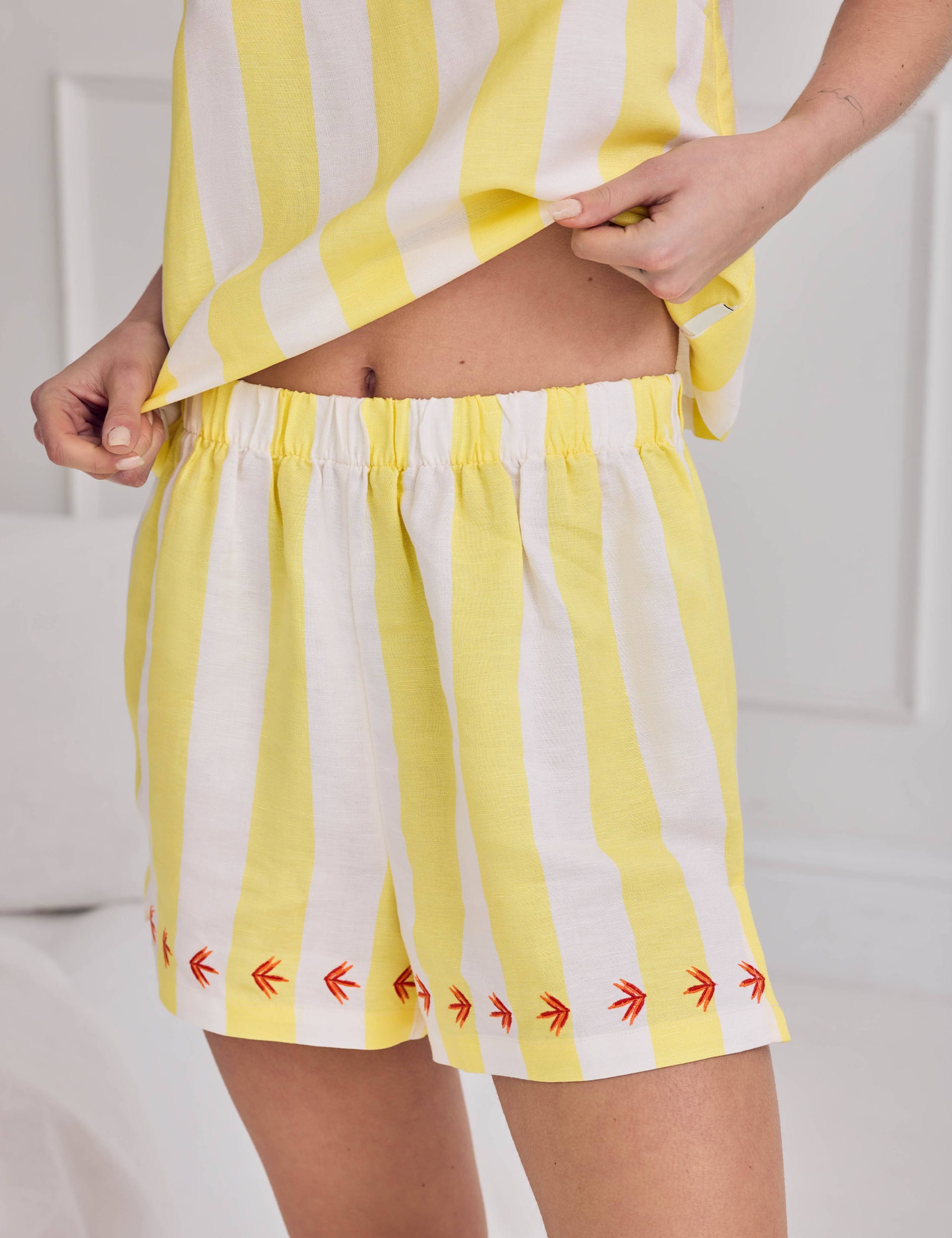 Linen Rich Striped Shortie Set 7 of 14