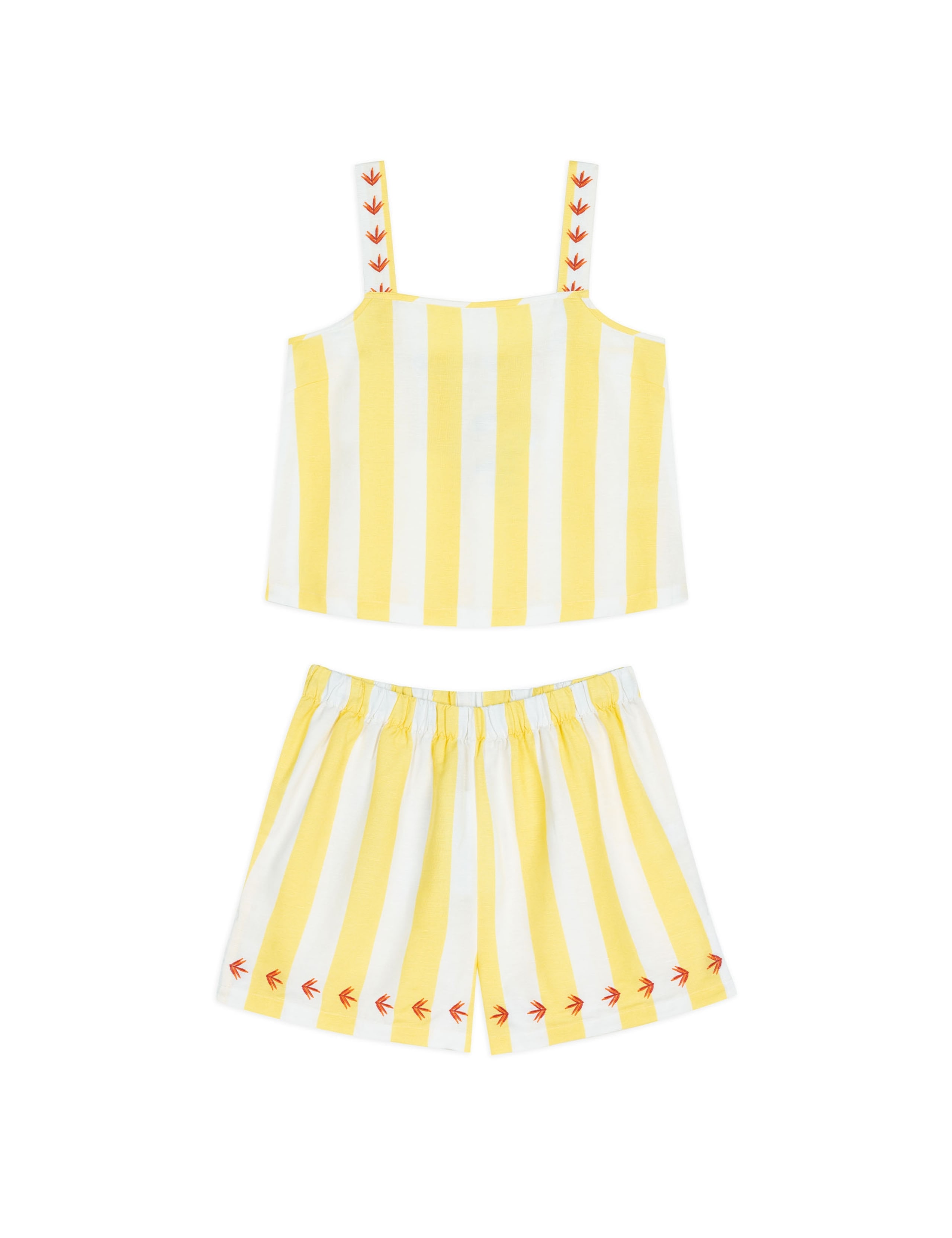 Linen Rich Striped Shortie Set 2 of 14