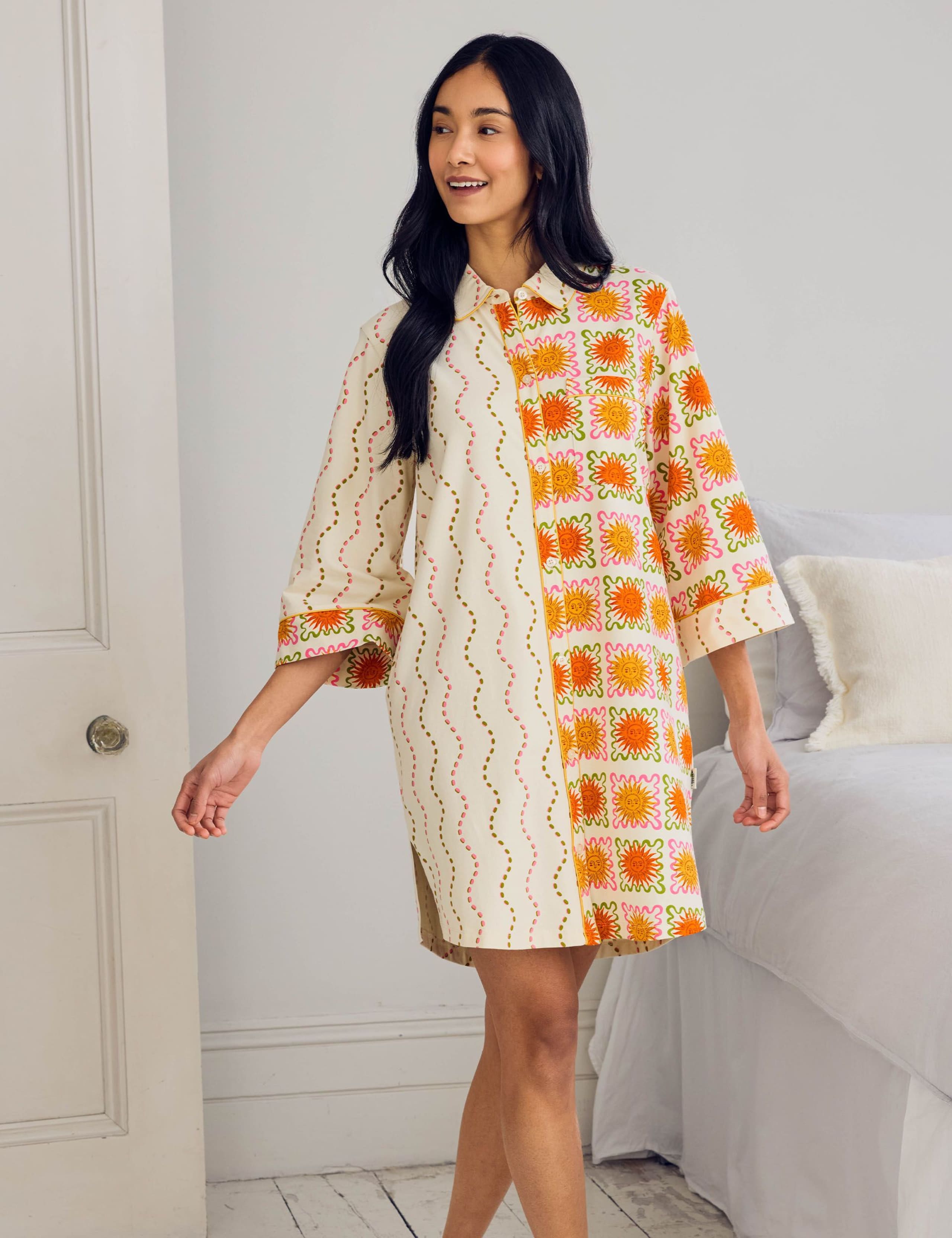 Cotton Rich Printed Batwing Nightshirt 4 of 6