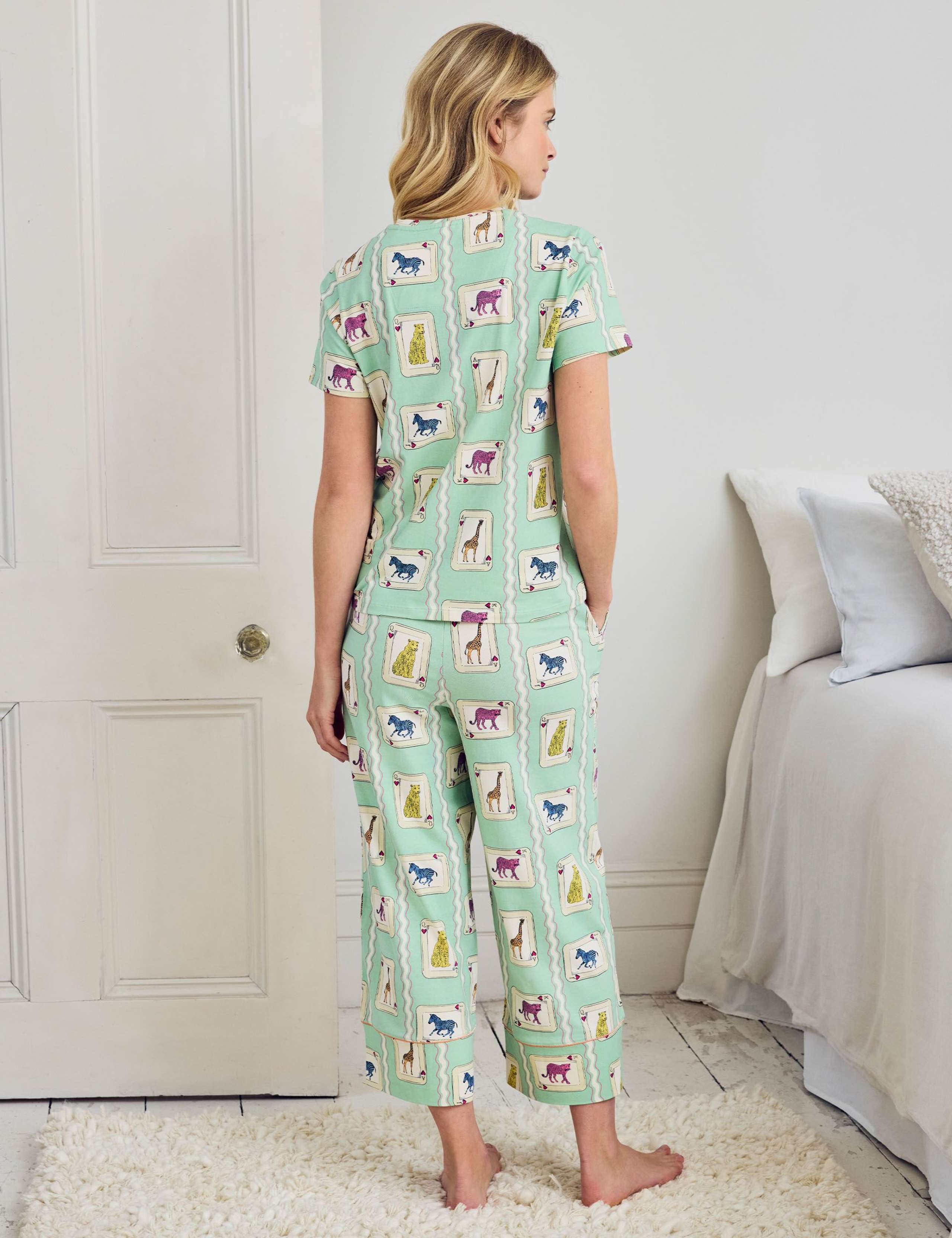 Cotton Rich Playing Card Animals Print Long  Pyjama Set 4 of 6