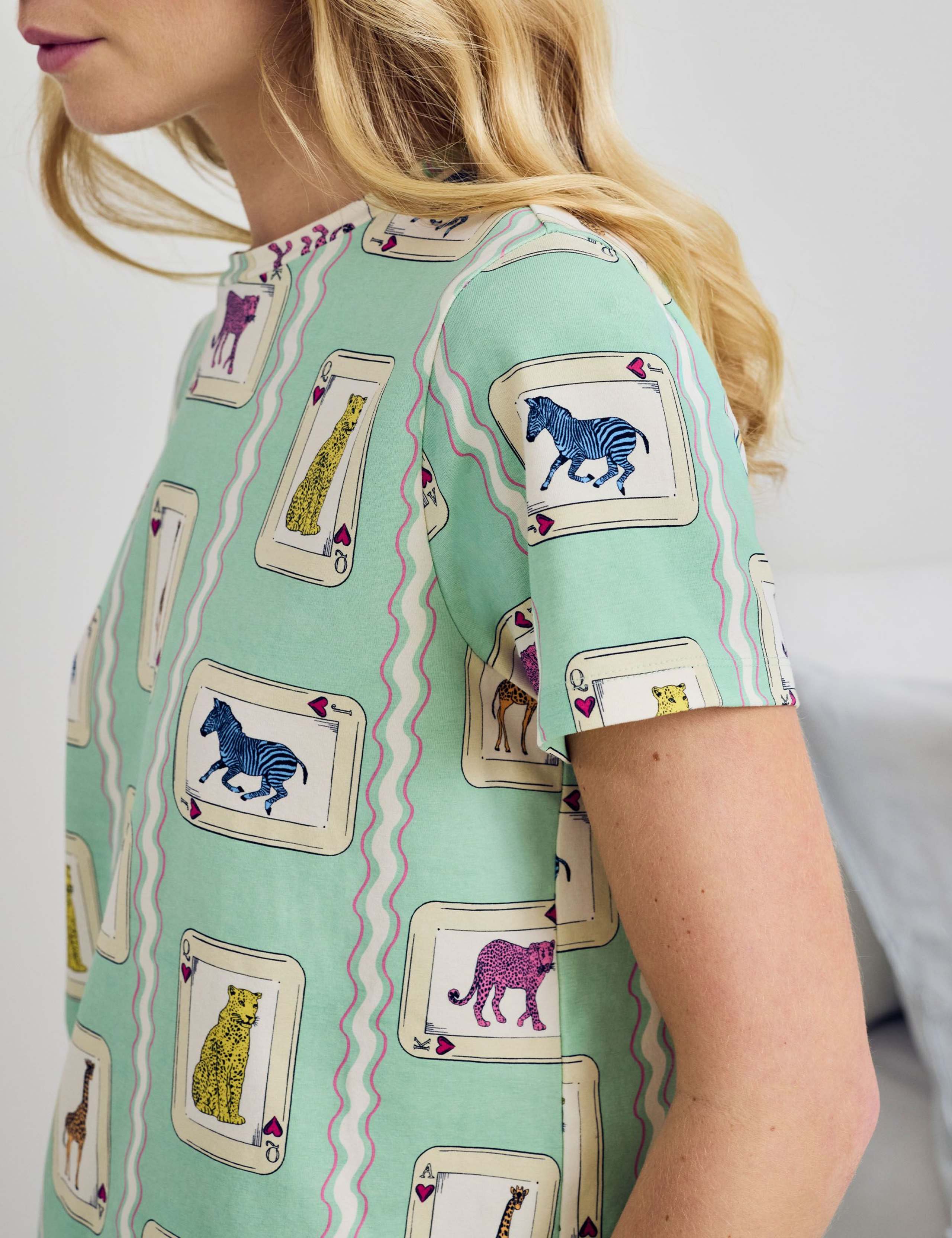 Cotton Rich Playing Card Animals Print Long  Pyjama Set 5 of 6