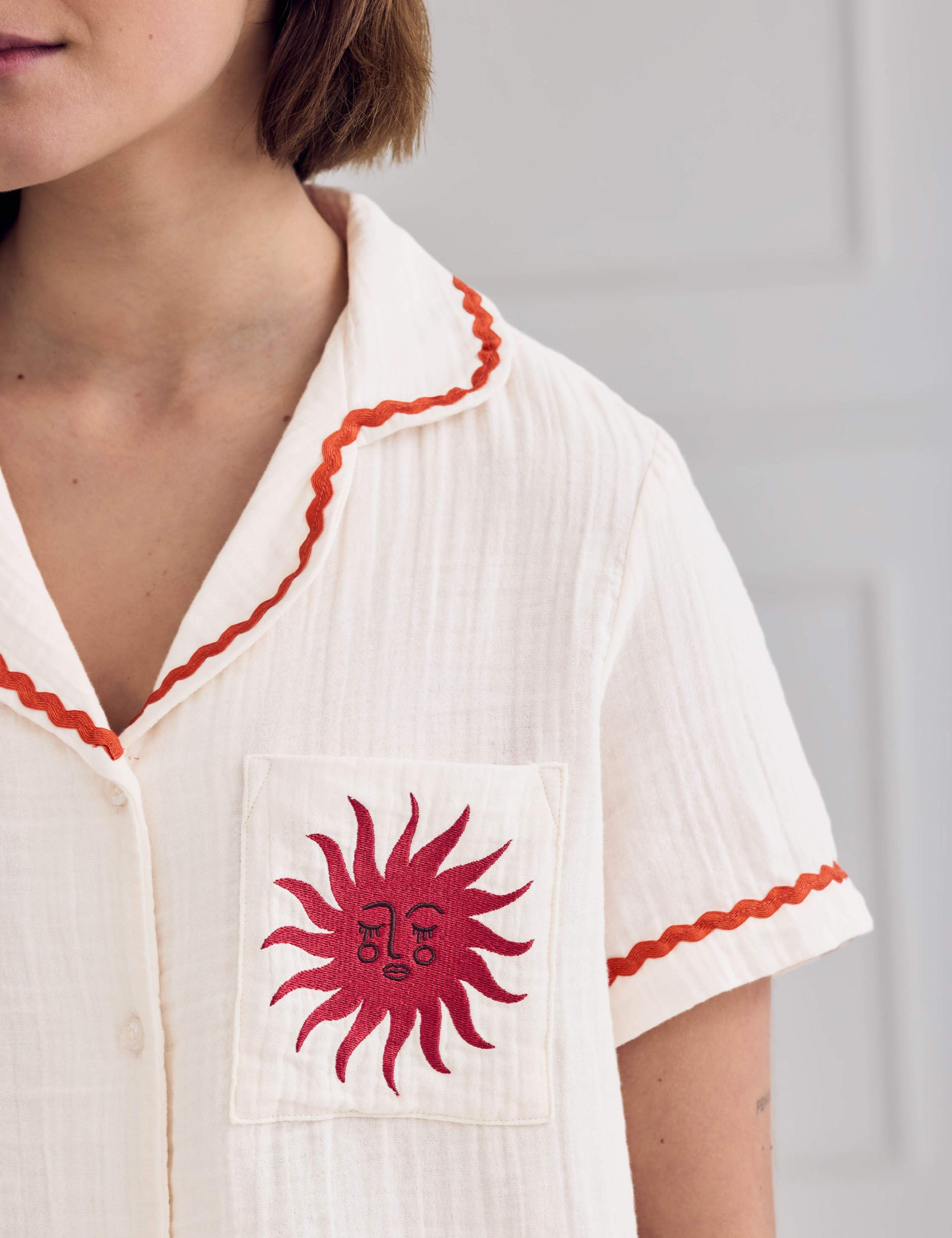 Pure Cotton Le Soleil Slogan Pyjama Set 6 of 10