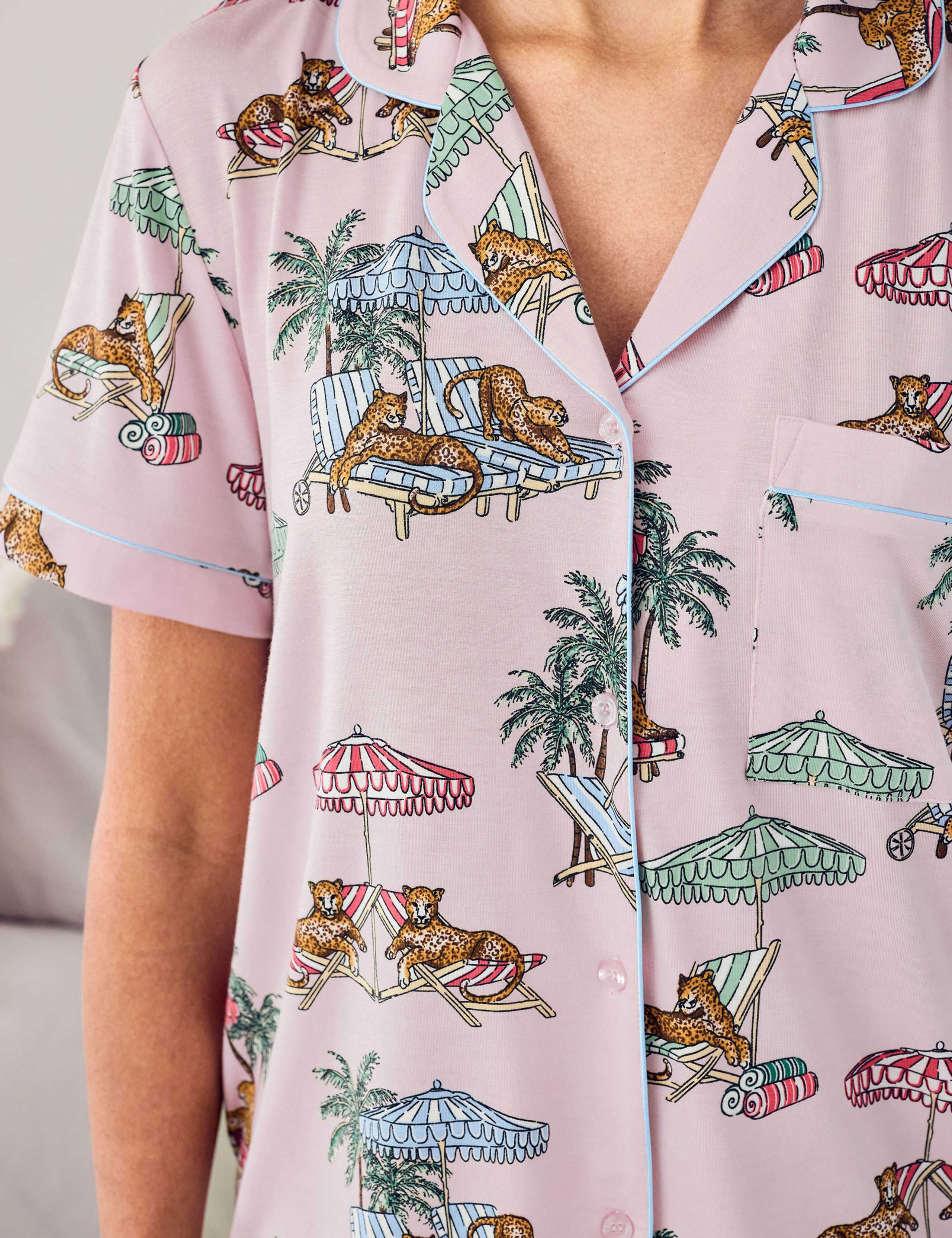 Modal Lounging Leopards Print Short Pyjama Set 5 of 6