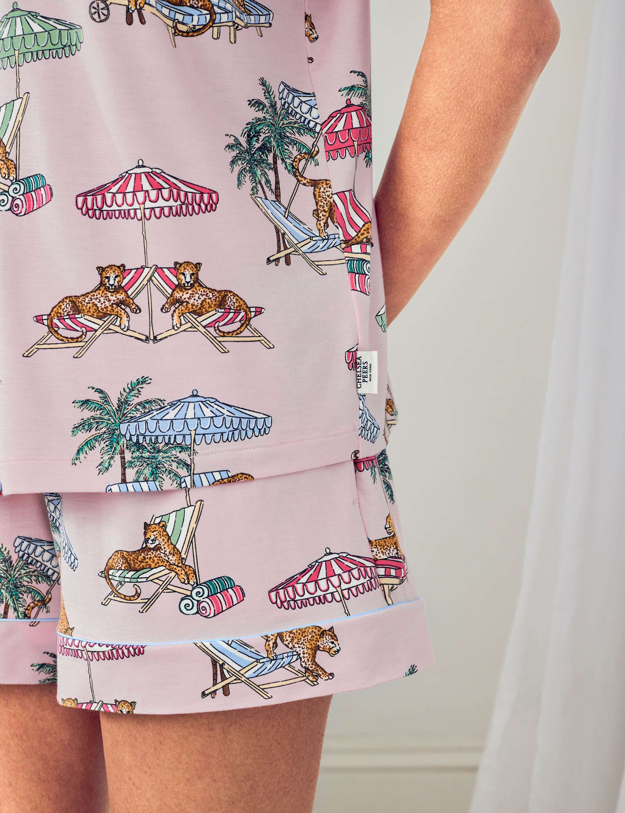 Modal Lounging Leopards Print Short Pyjama Set 6 of 6