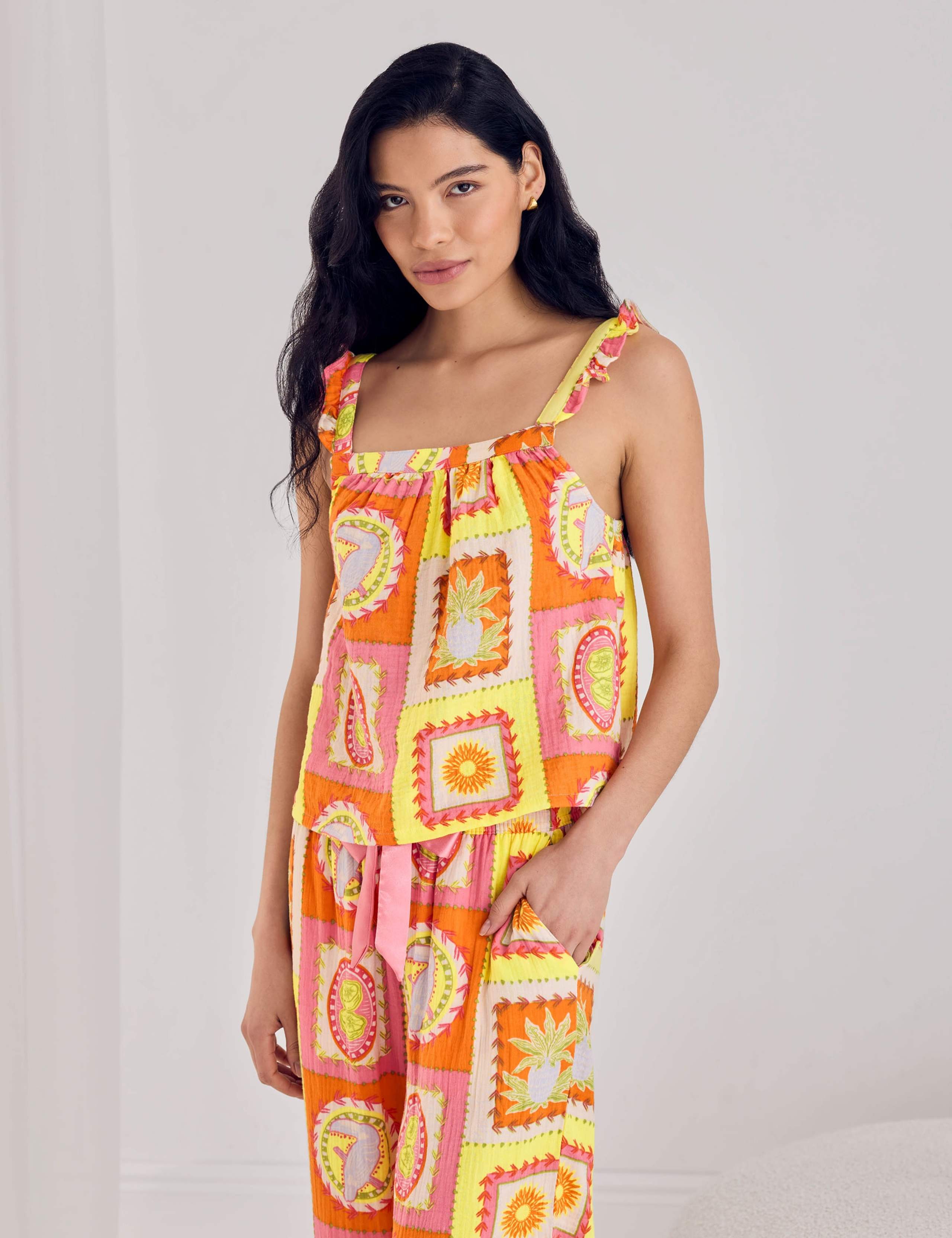 Linen Rich Printed Pyjama Set 8 of 10