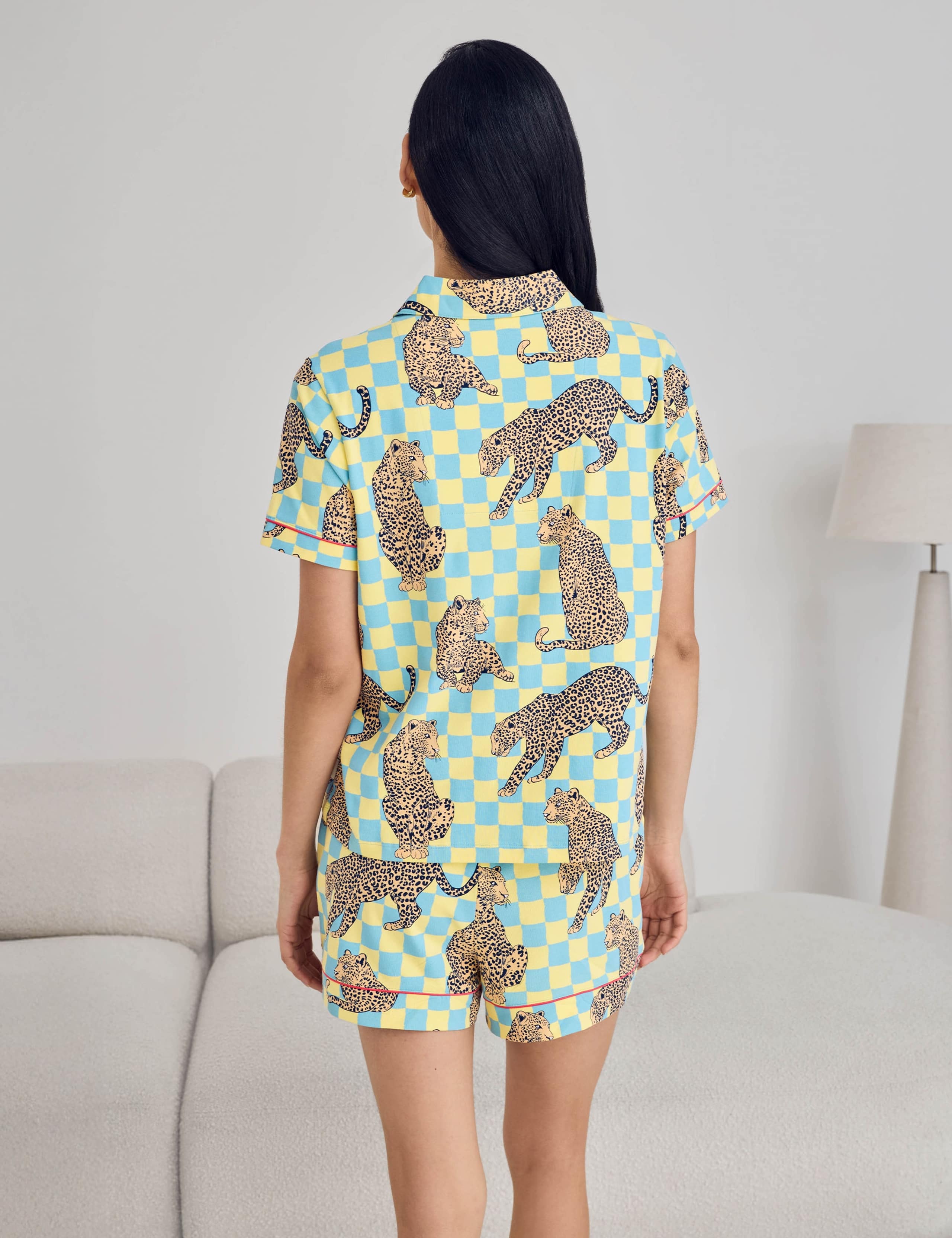 Cotton Rich Leopard Checked Shortie Set 3 of 6