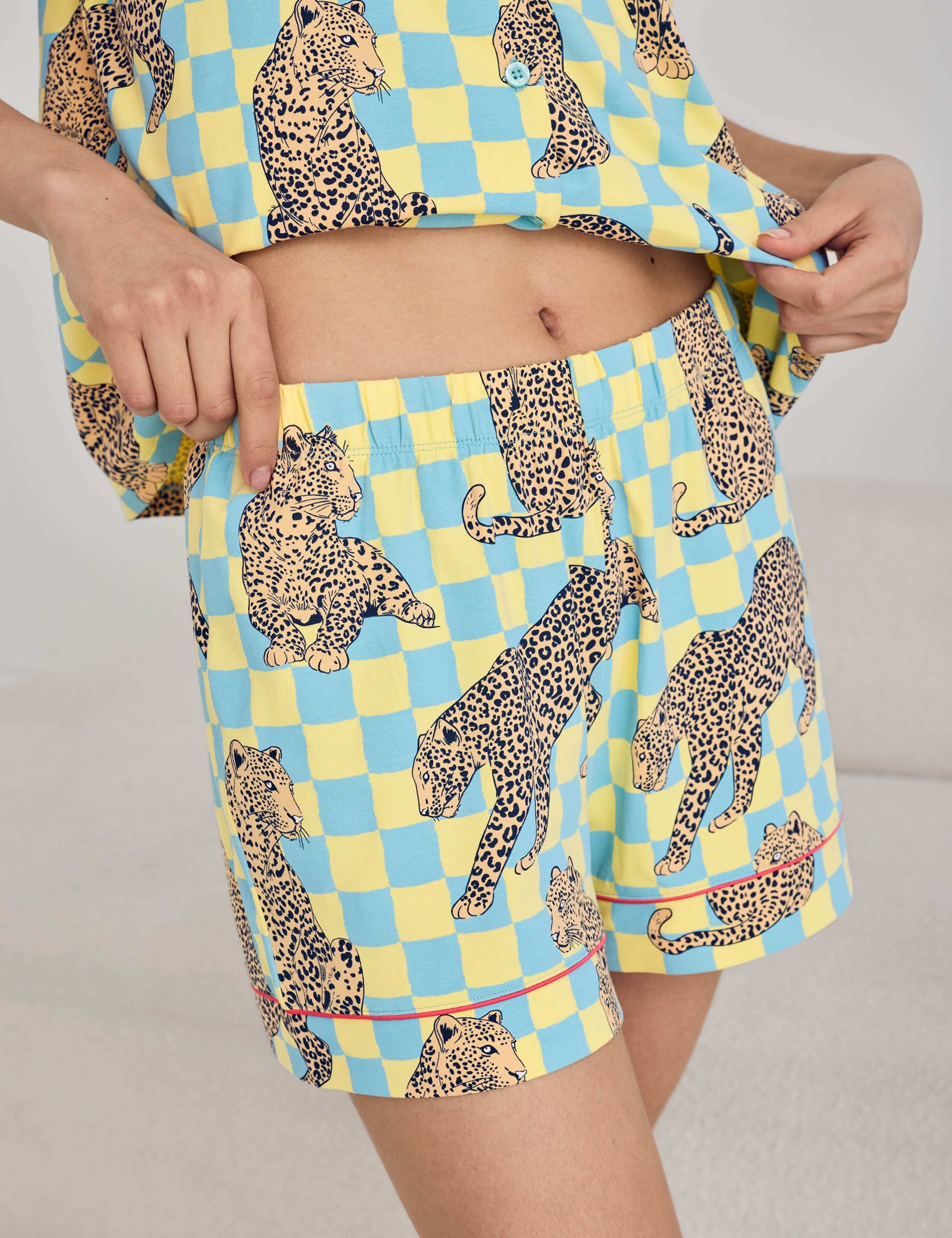 Cotton Rich Leopard Checked Shortie Set 6 of 6