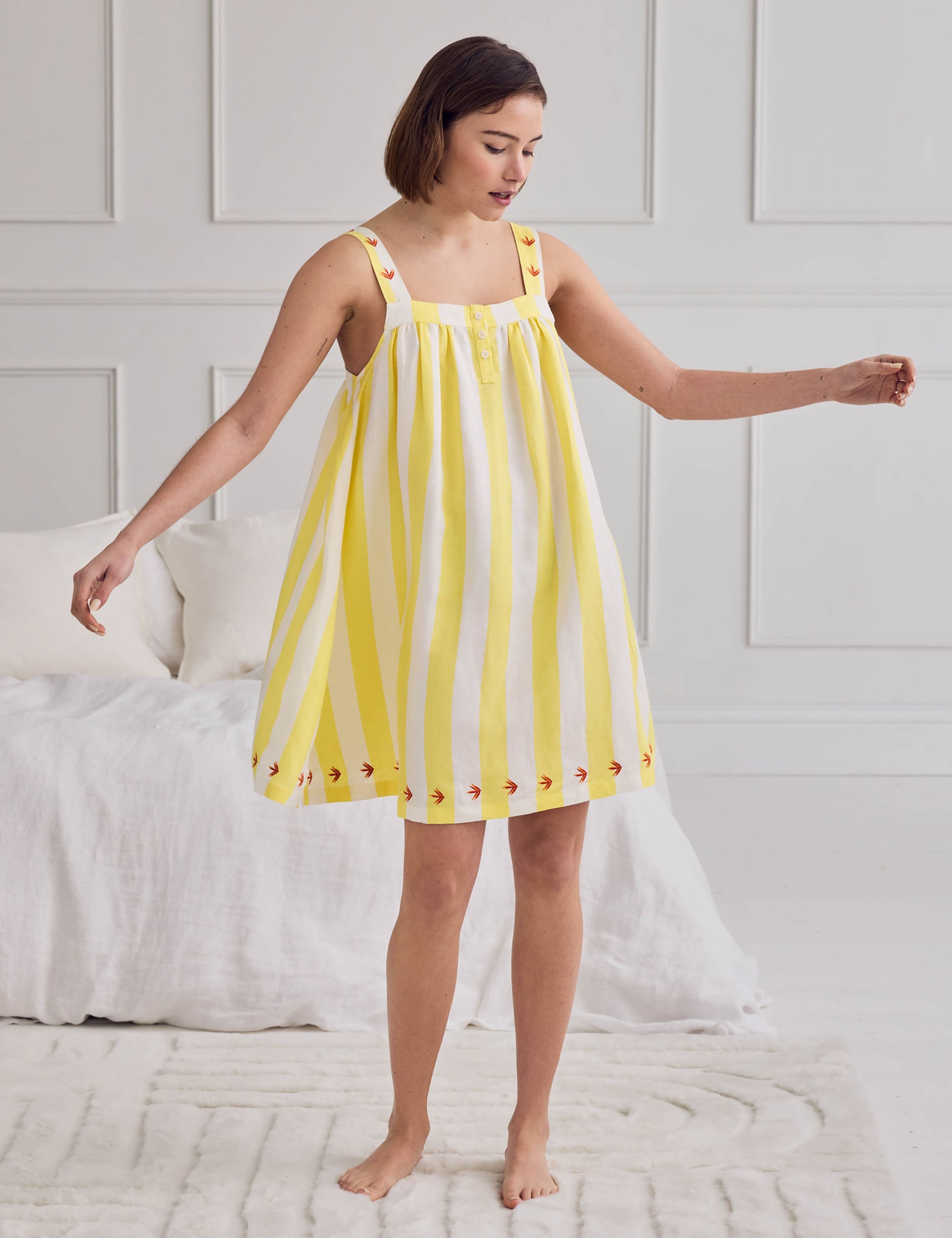 Linen Rich Striped Chemise 4 of 7